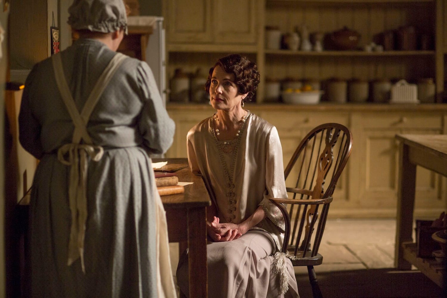 Lady Cora (Elizabeth McGovern (and Mrs. Patmore (Lesley Nichol). 