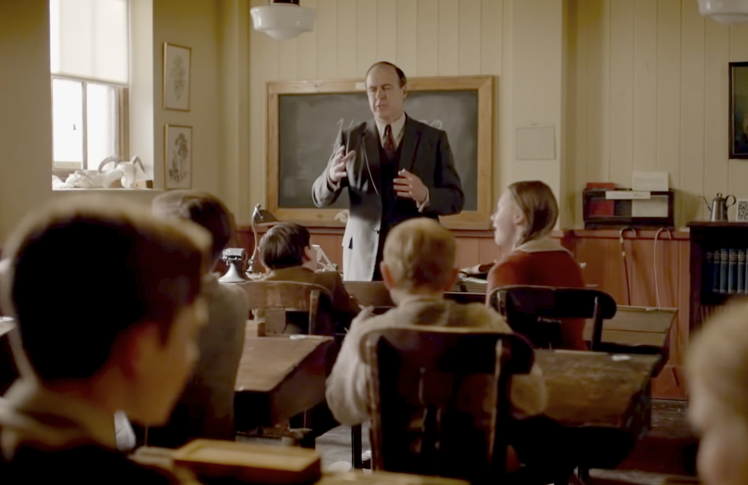 Mr. Molesley (Kevin Doyle) on his first day of teaching.