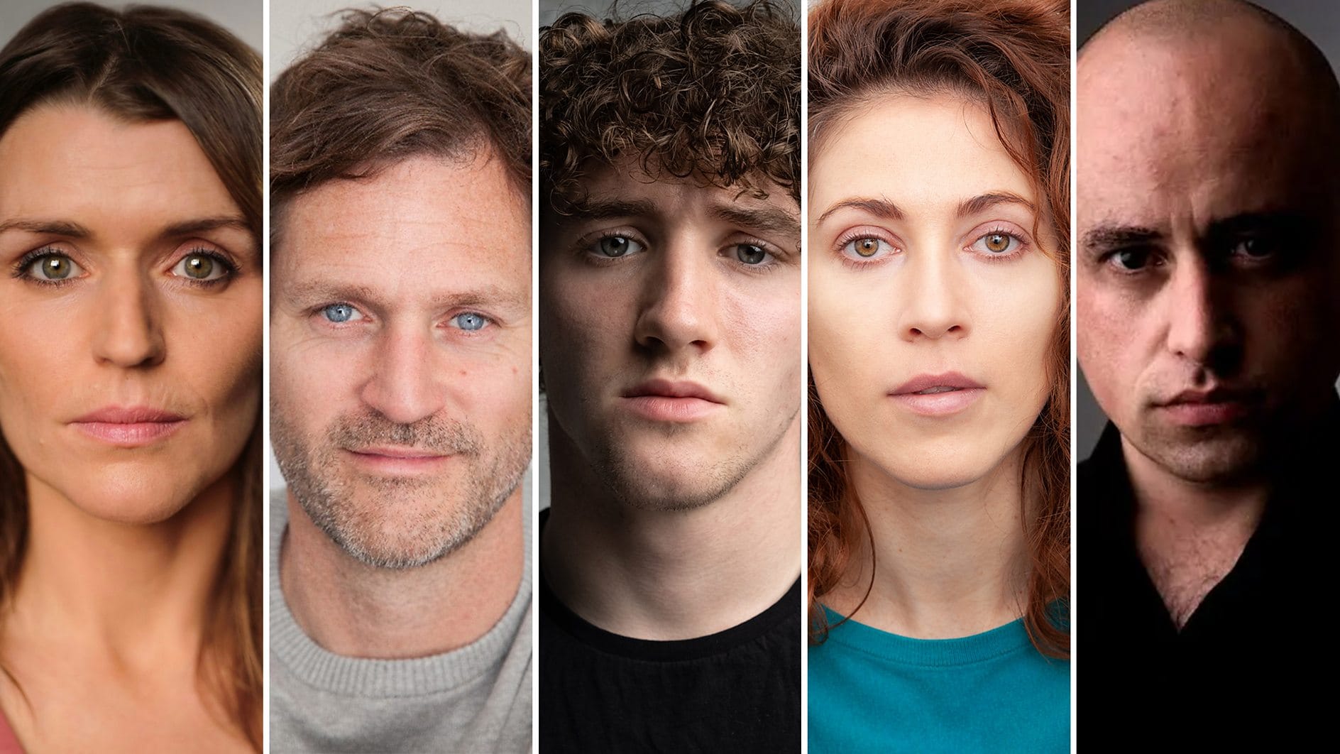 The new cast of Crá Season 2: Siobhán O’Kelly, Lochlann Ó Mearáin, Art Parkinson, Aoife Nic Ardghail, and Tony Devlin