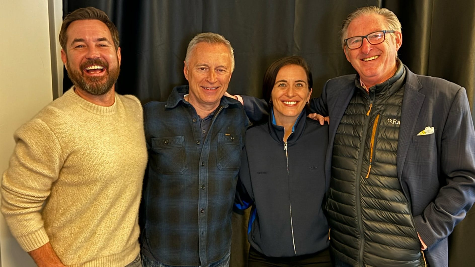 Martin Compston, Robert Carlyle, Vicky McClure, and Adrian Dunbar on set for 'Line of Duty' Season 7