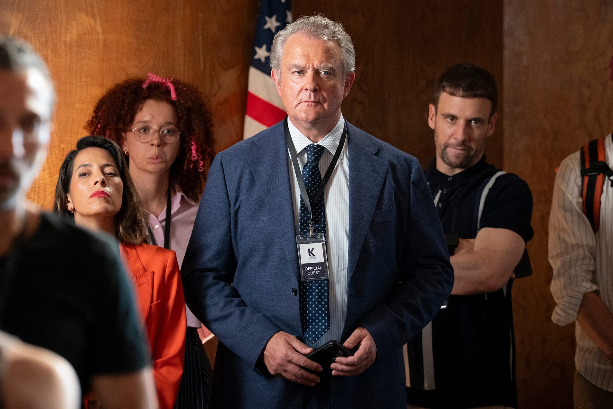 Jimena Larraguivel, Erin Kellyman, Hugh Bonneville, and Nick Blood in 'Twenty Twenty Six' 