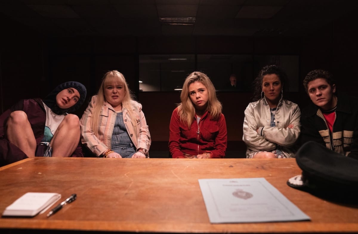 Nicola Coughlan, Saoirse-Monica Jackson, Louisa Harland, Jamie-Lee O'Donnell and Dylan Llewellyn in "Derry Girls" Season 3