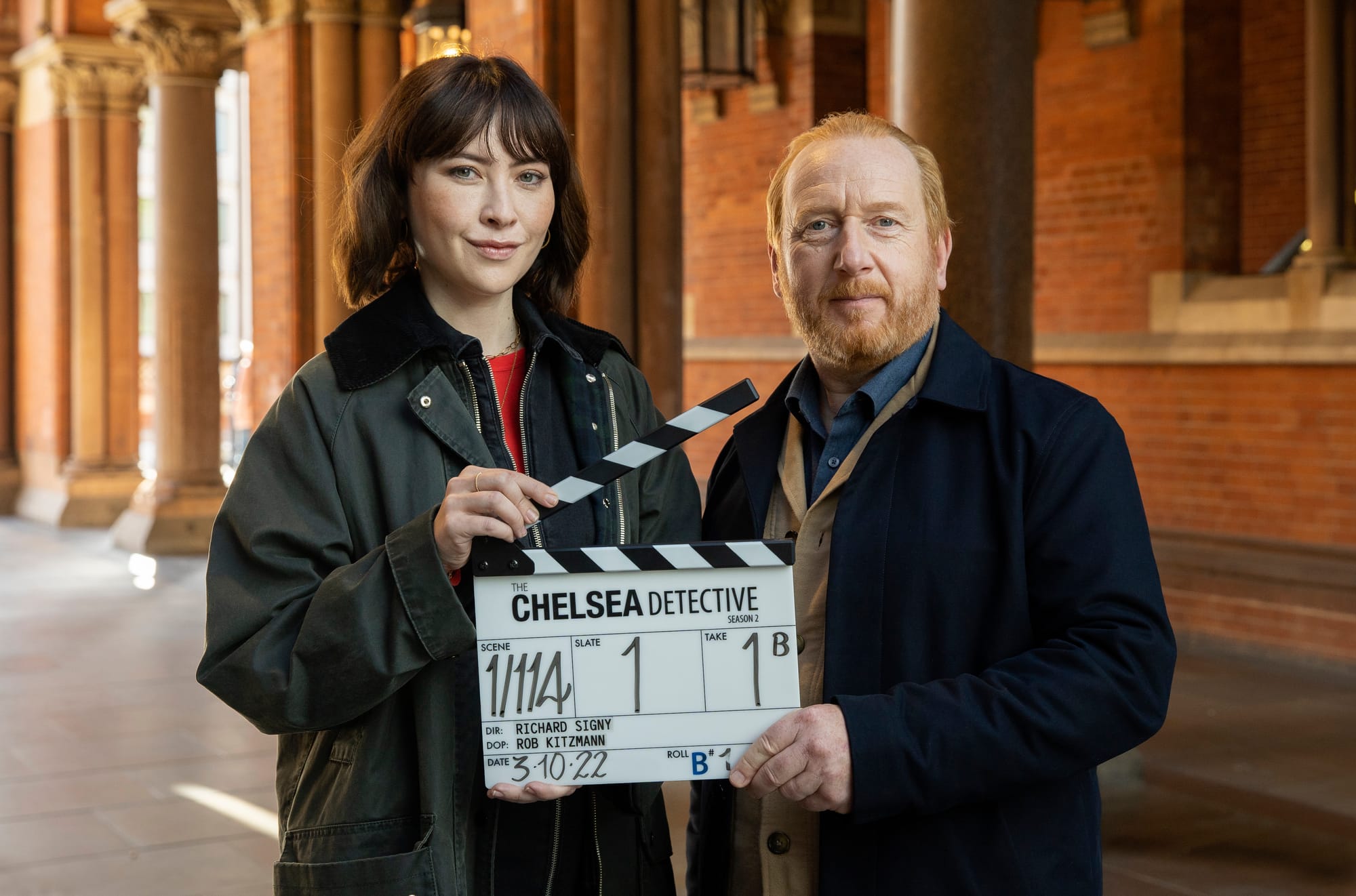 Filming for The Chelsea Detective Season 2 begins, with&nbsp;Adrian Scarborough and Vanessa Emme on set.
