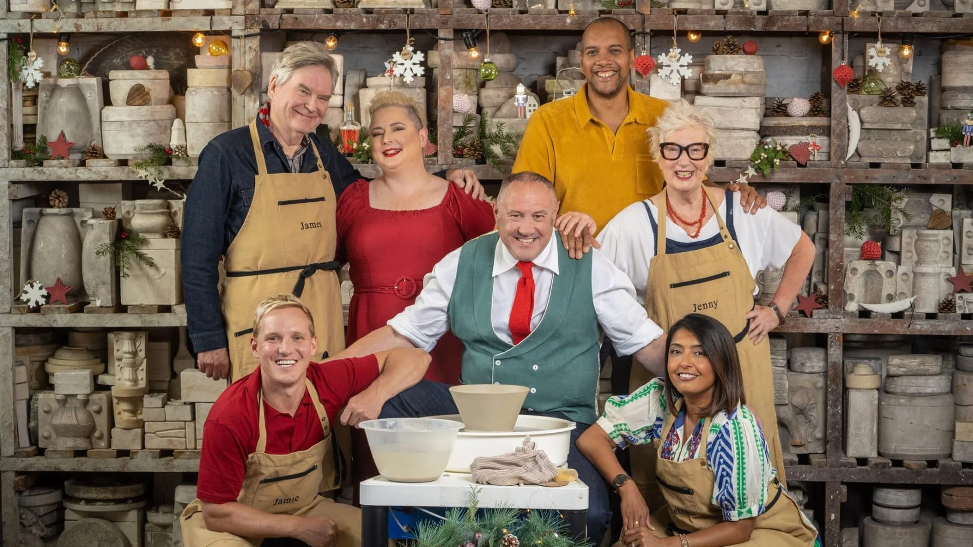 James Fleet,&nbsp;Siobhán McSweeney,&nbsp;Richard Miller, Keith Brymer Jones, Jenny Eclair, Jamie Laing, and Sunetra Sarker are the 2022 cast of the first The Great Festive Pottery Throwdown