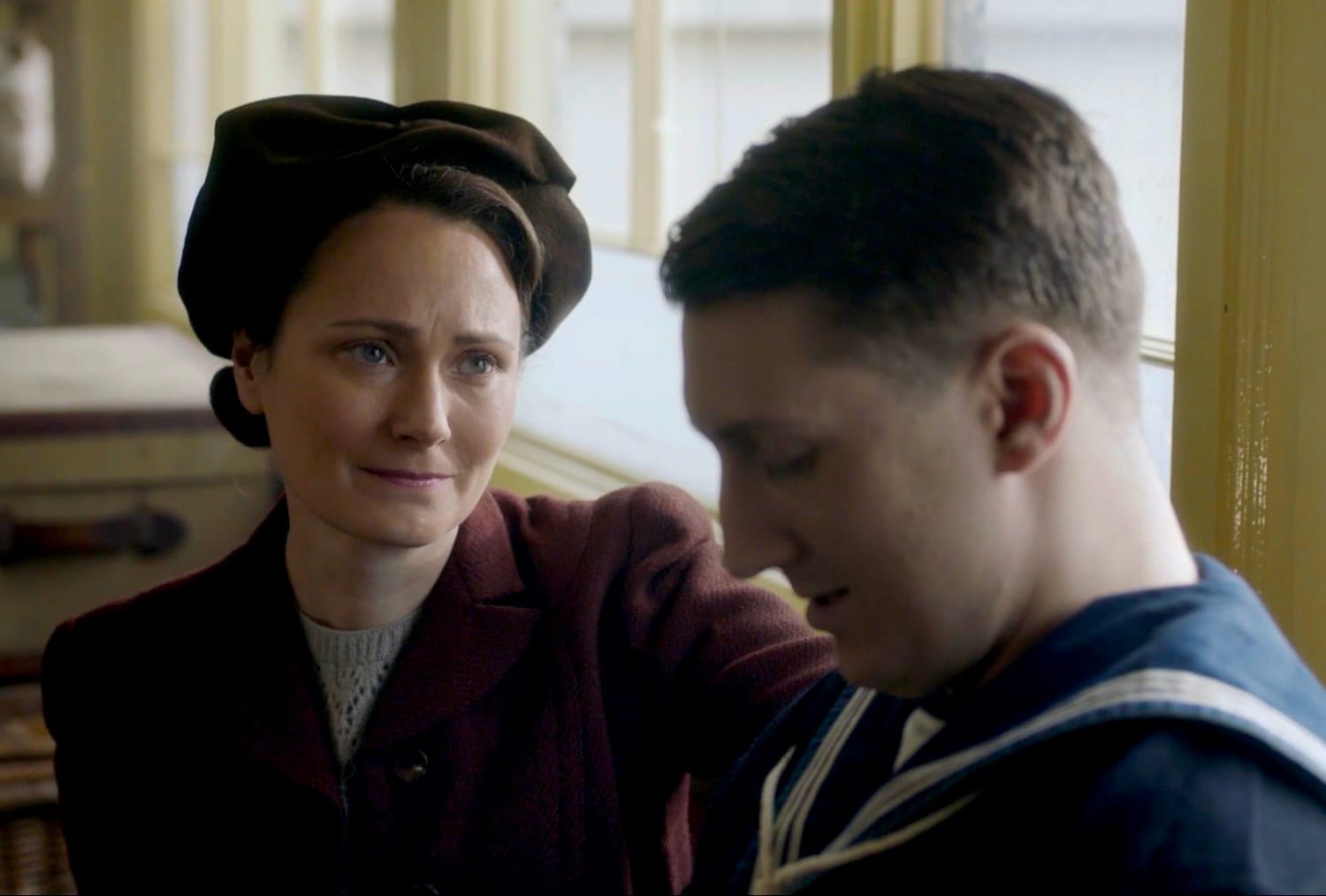 Audrey Hall (Anna Madeley) and her son Edward (Conor Deane).