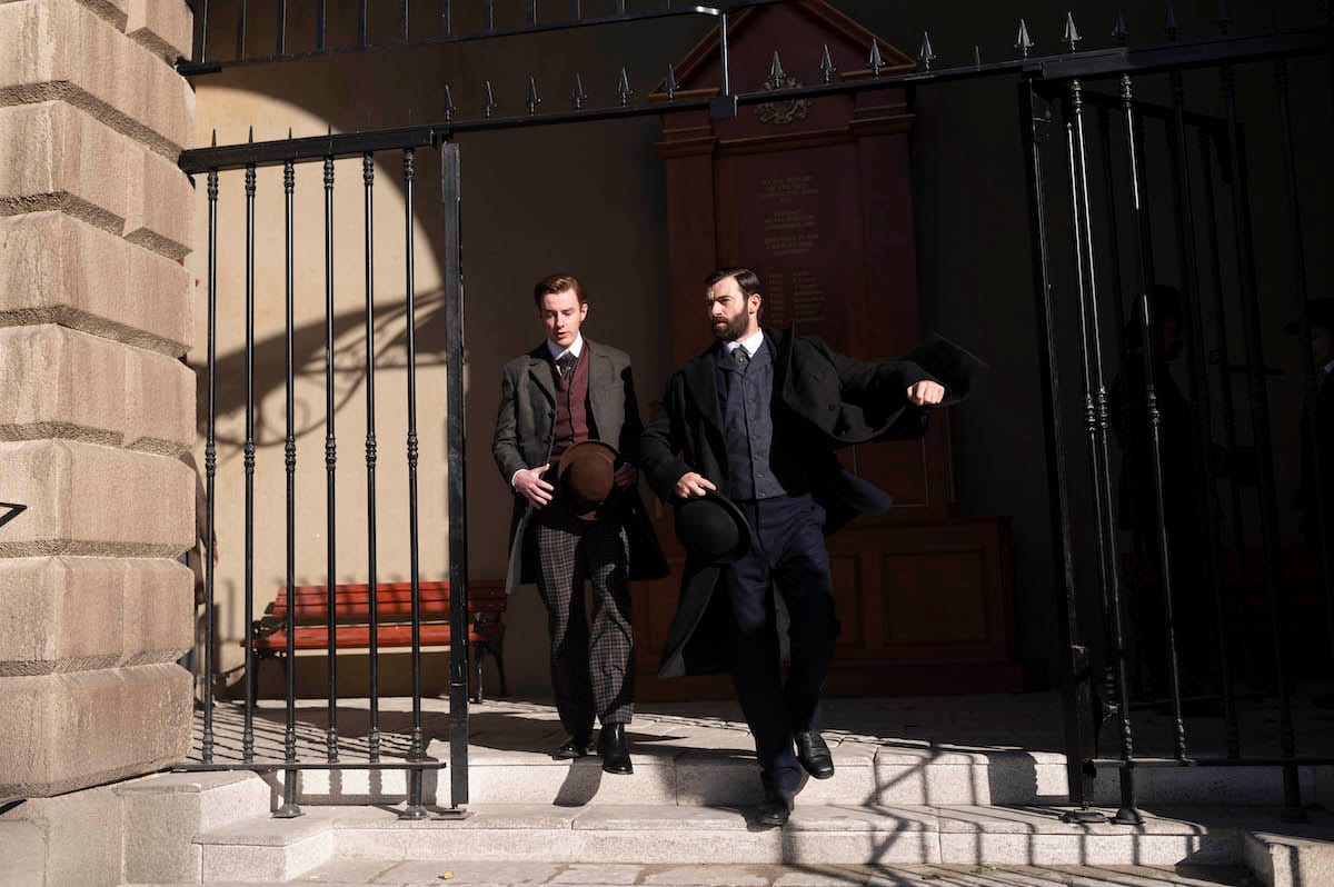 Evan McCabe and Stuart Martin in "Miss Scarlet & the Duke" Season 3