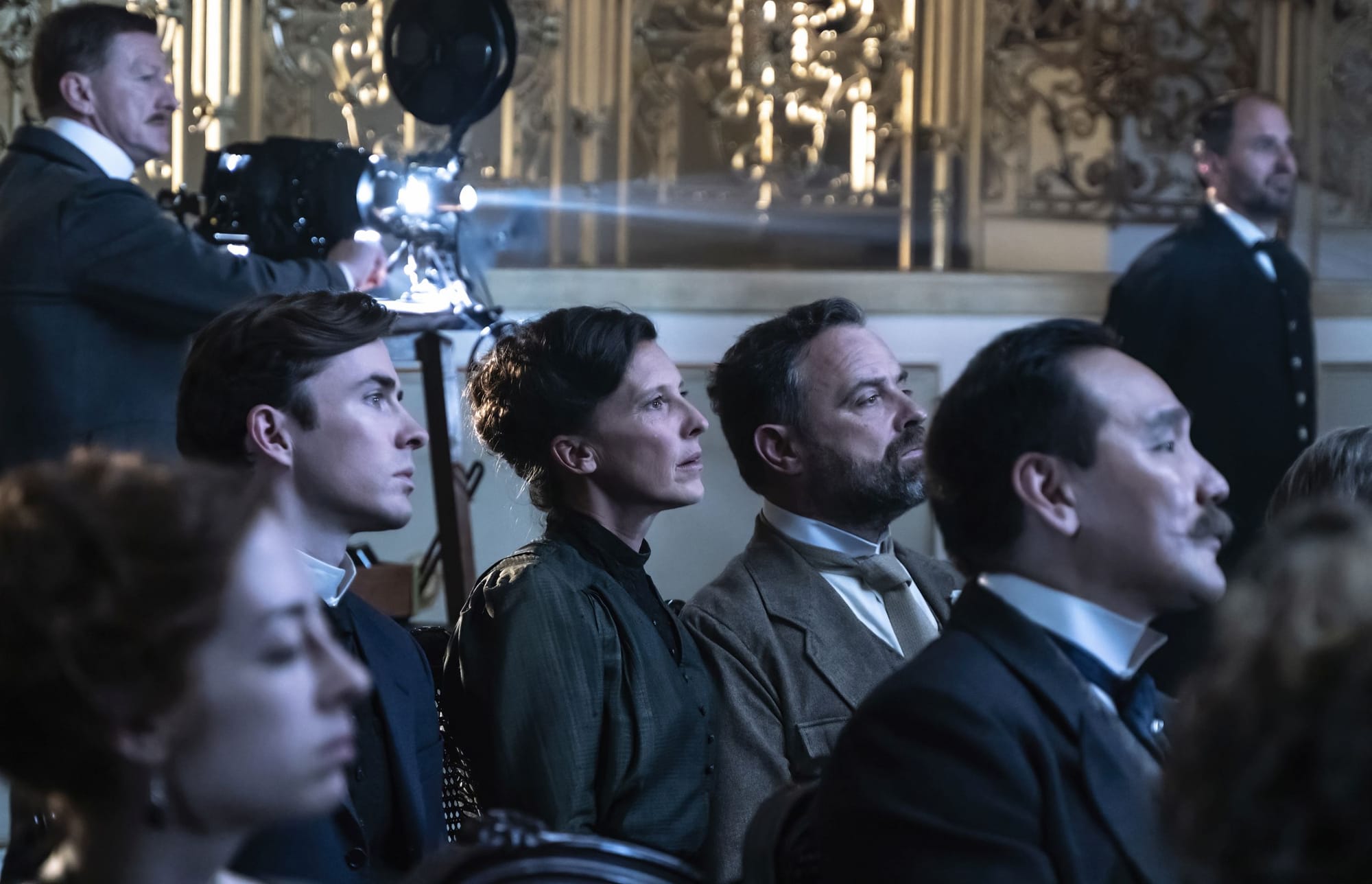 Matthew Beard as Dr. Max Liebermann, Maria Kostlinger as Therese Thanhofer, and Juergen Maurer as DI&nbsp;Oskar Reinhardt in 'Vienna Blood'