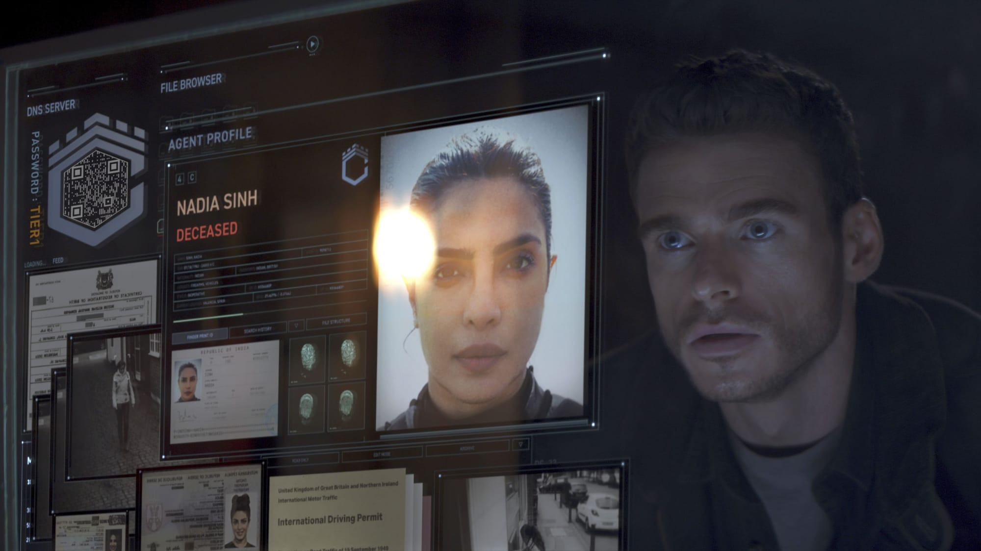 Richard Madden as Mason Kane, Priyanka Chopra Jonas as Nadia Sinh in Citadel