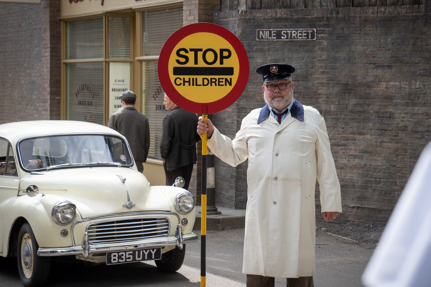 Fred Buckle (Cliff Parisi), Poplar's newest lollipop man.