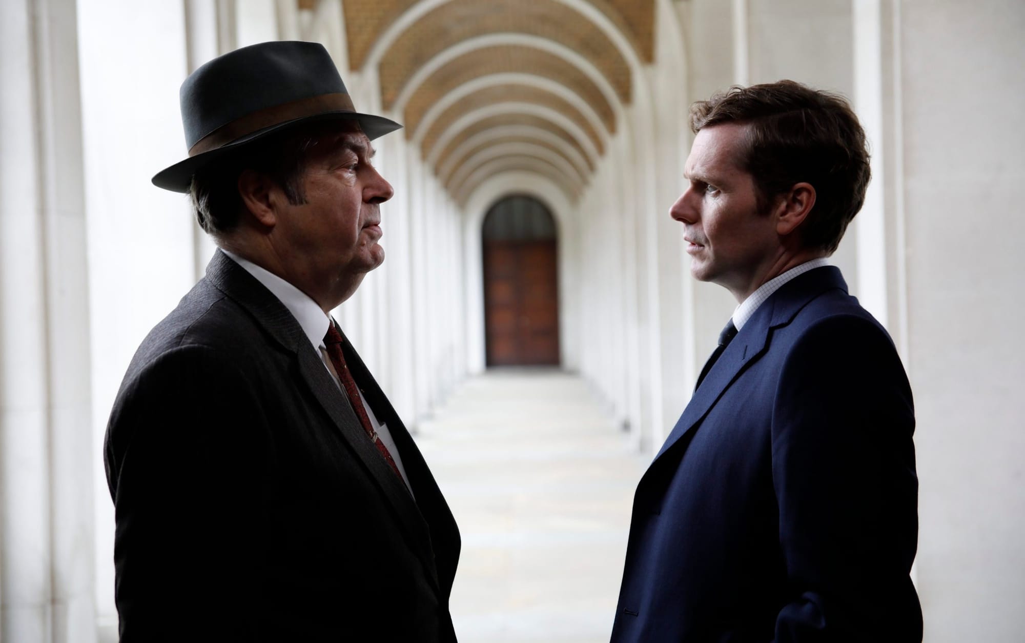 Roger Allam as Fred Thursday and Shaun Evans as Endeavour Morse in Endeavour: The Final Season