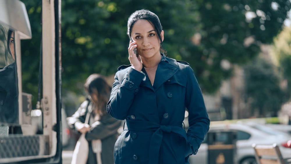 Archie Panjabi as Zahra Gahfoor in 'Hijack' Episode 2