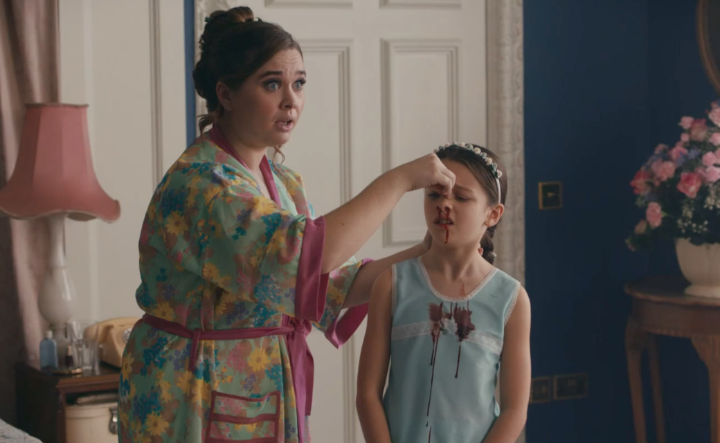 Nurse Nancy (Megan Cusack) tries to stop her daughter Colette's&nbsp;(Francesca Fullilove)&nbsp;nosebleed.&nbsp;