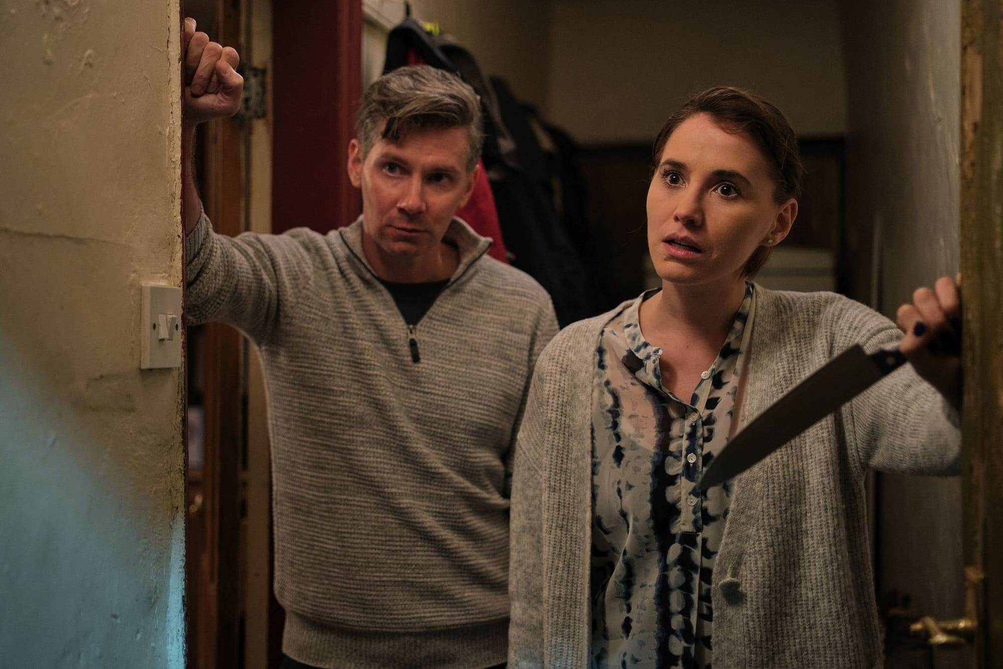 Karl Davies as Daniel Cawood and Charlie Murphy as Ann Gallagher in Happy Valley Season 3