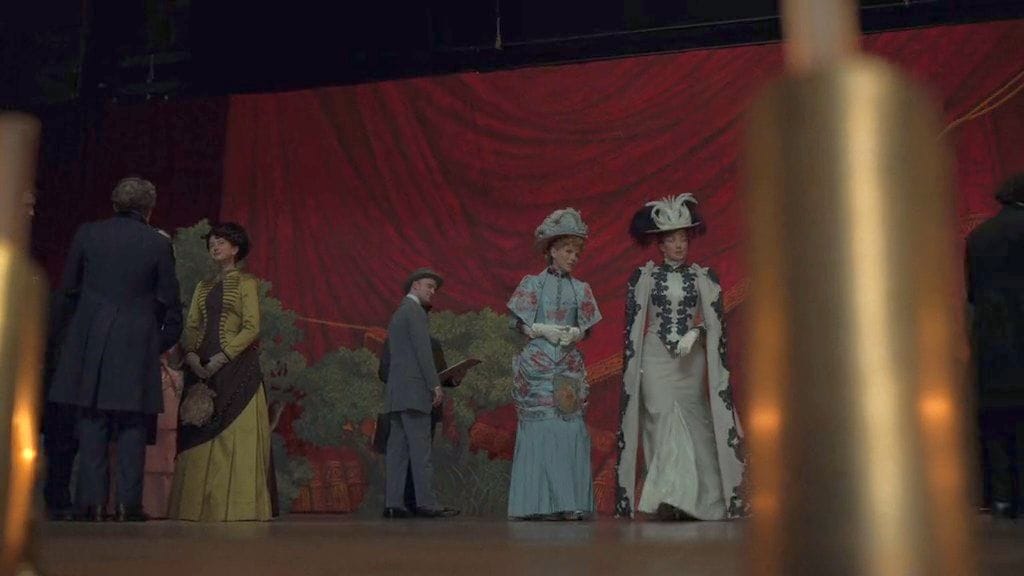 Carrie Coon as Bertha Russell, Kelli O Hara as Aurora Fane in The Gilded Age Season 2