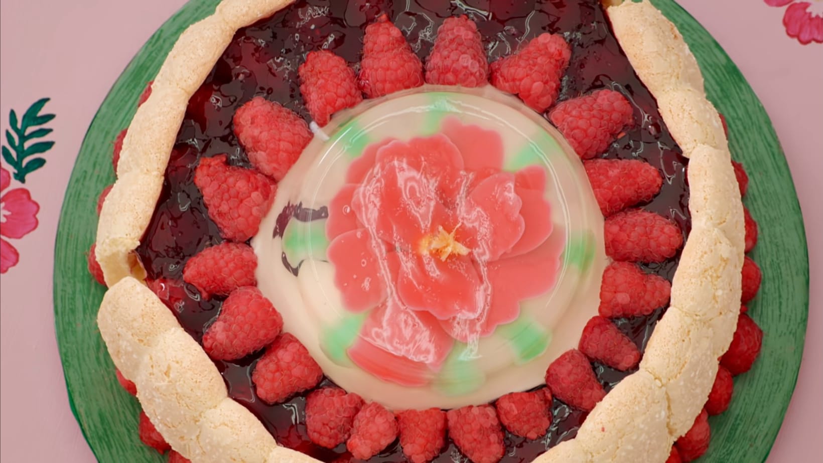 Josh’s Rhubarb, Raspberry &amp; Hibiscus&nbsp;Showstopper from 'The Great British Baking Show' Season 14's&nbsp;Botanical Week