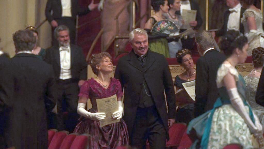 Celia Keenan-Bolger as Mrs. Bruce and Douglas Stills in The Gilded Age Season 2 finale