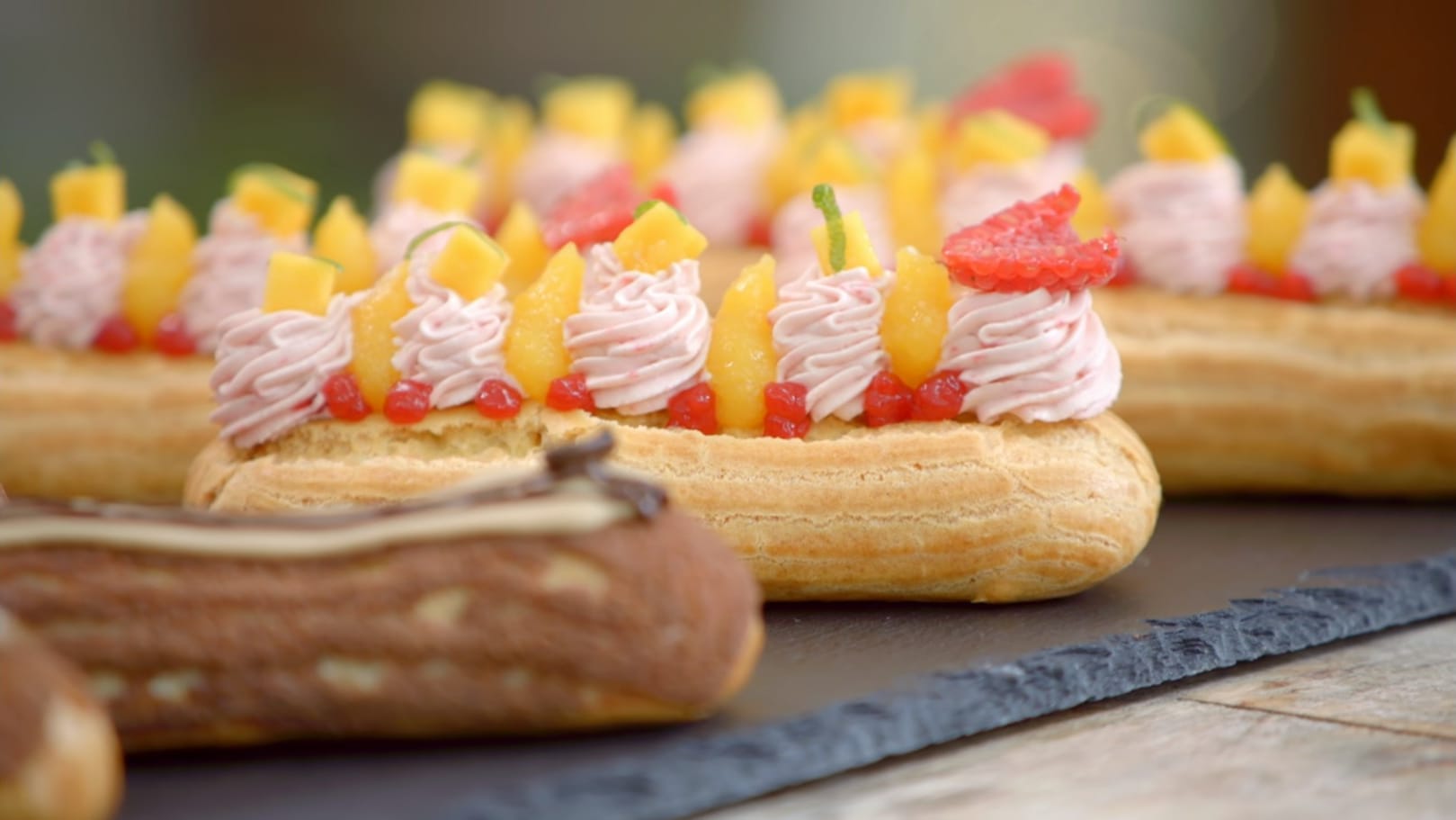 Josh's&nbsp;Tropical and Mocha Éclairs Signature from 'The Great British Baking Show' Season 14's Grand Final