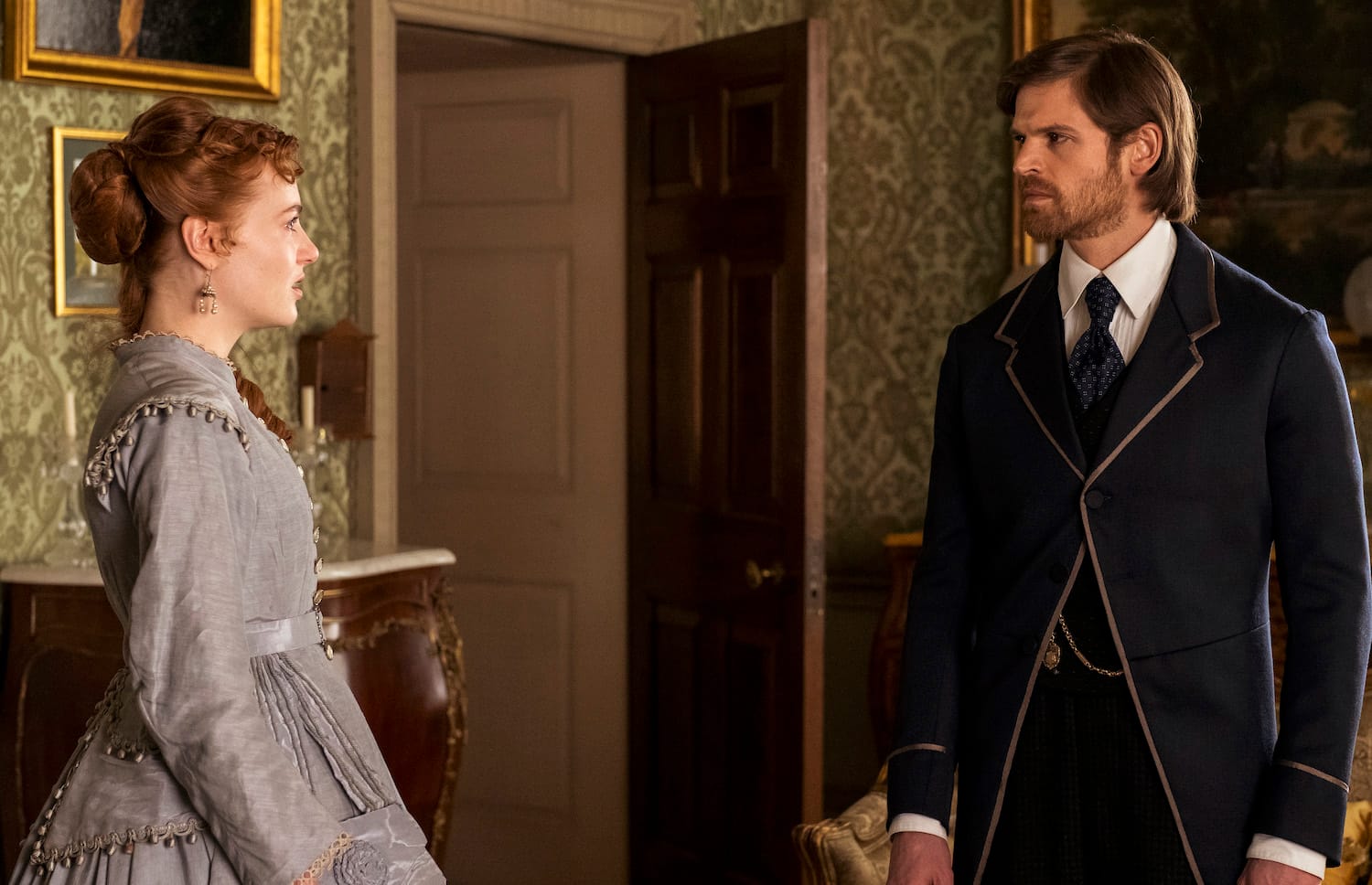 Benjamin Wainwright and Harriet Slater in "Belgravia: The Next Chapter"