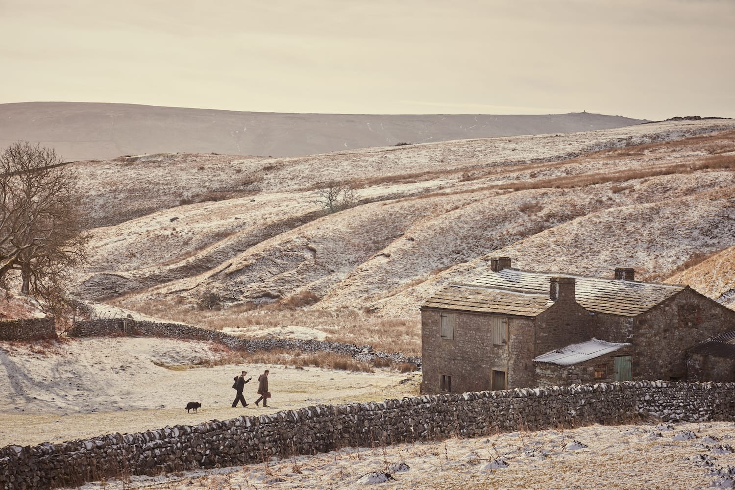Samuel West as Siegfried Farnon and Paul Hilton as Clifford Slaven in All Creatures Great &amp; Small Season 4
