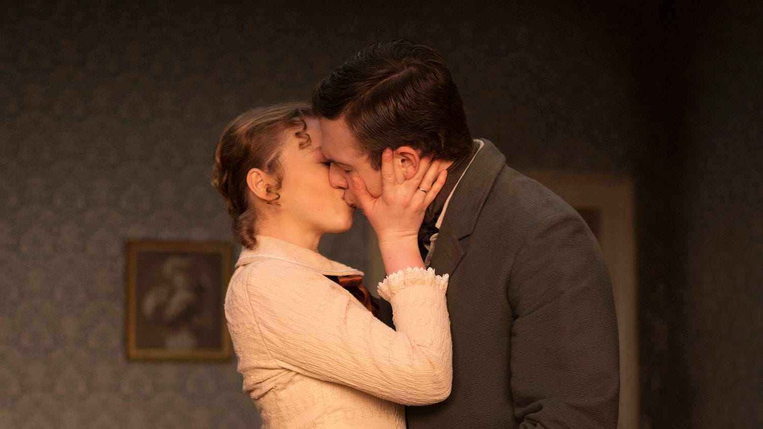 Laura Marcus as Young Eliza and Matt Olsen as Young William in "Miss Scarlet &amp; The Duke"