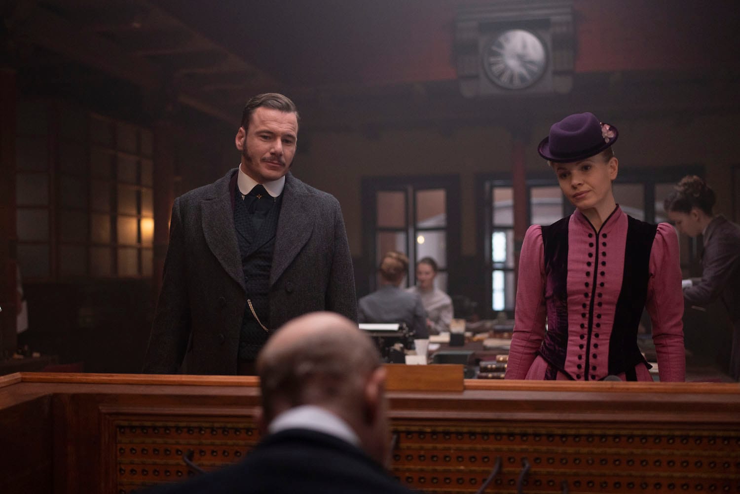 Kate Phillips and Felix Scott in "Miss Scarlet &amp; the Duke' Season 4