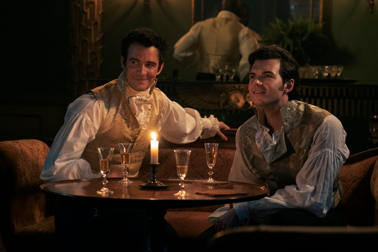 Luke Thompson and Luke Newton in "Bridgerton" Season 3