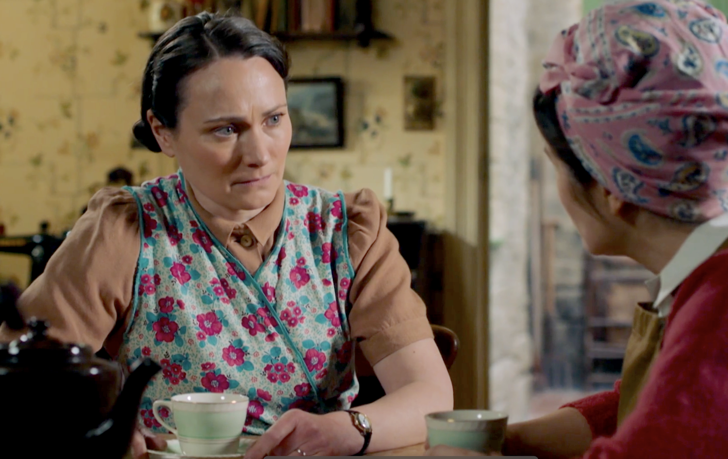 Mrs. Hall (Anna Madeley) and Helen (Rachel Shenton).