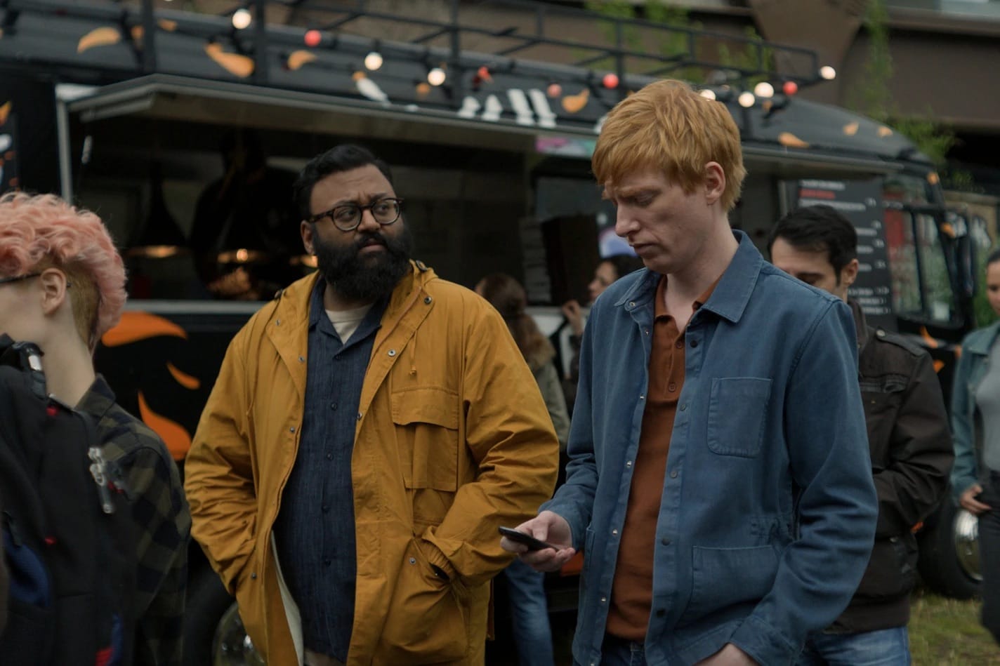 Sunil Patel as Paul and Domhnall Gleeson as Jack in 'Alice & Jack'