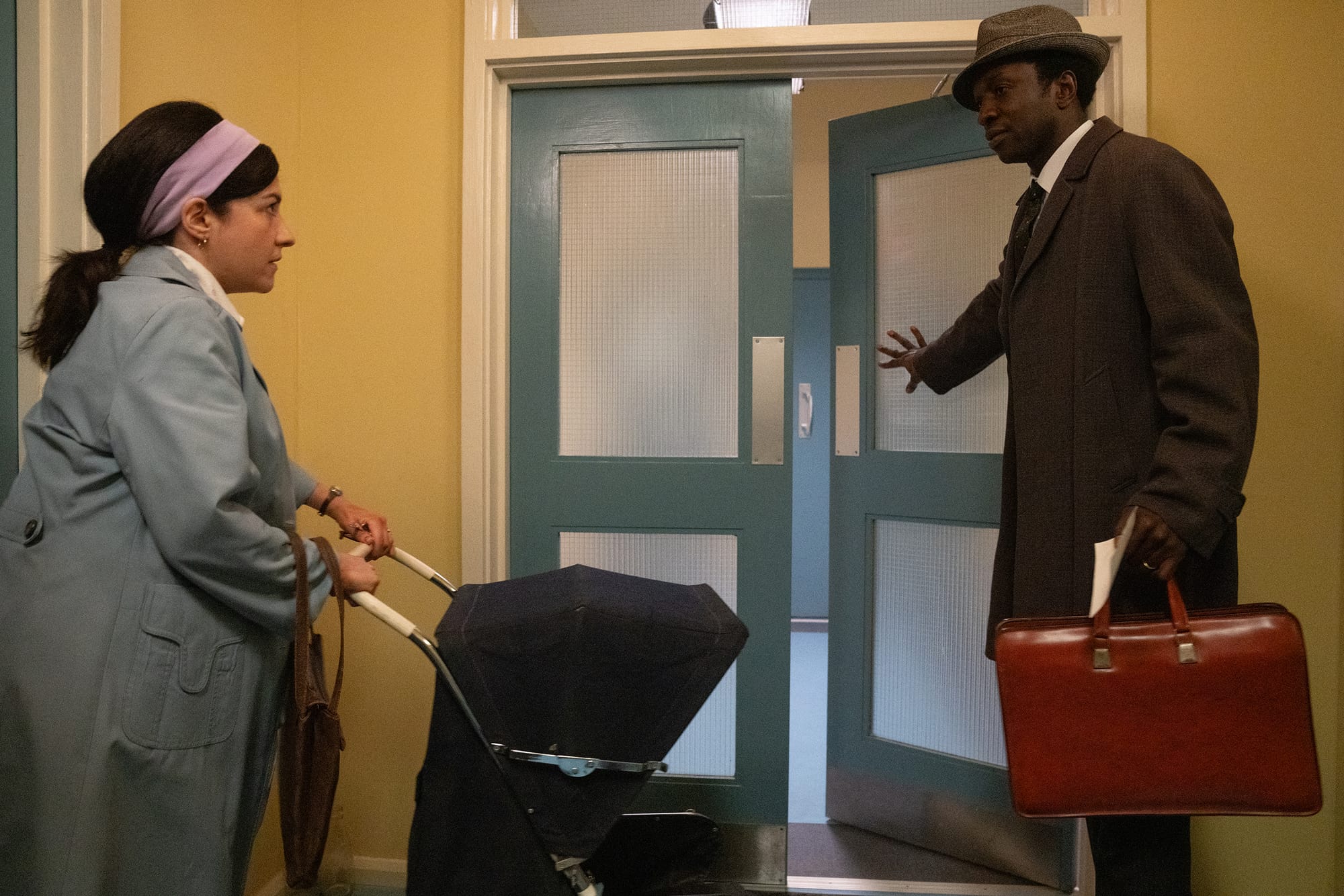 Annabel Betts as Edna Bristow and Zephryn Taitte as Cyril Robinson in Call the Midwife Season 13