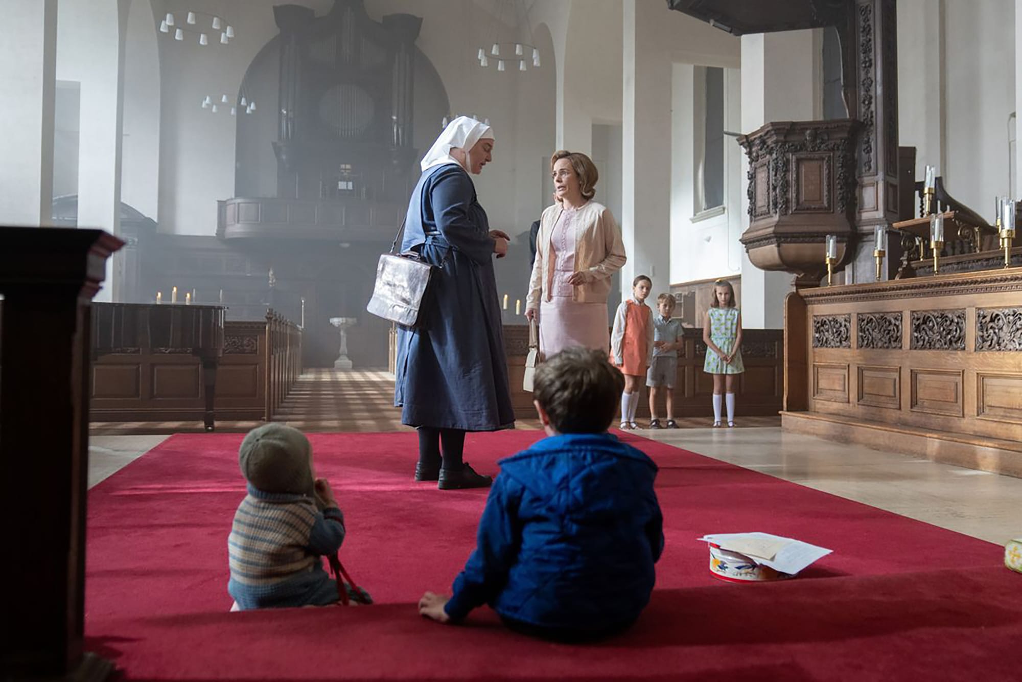 Rebecca Gethings as Sister Veronica and Laura Main as Shelagh Turner in 'Call the Midwife' Season 13