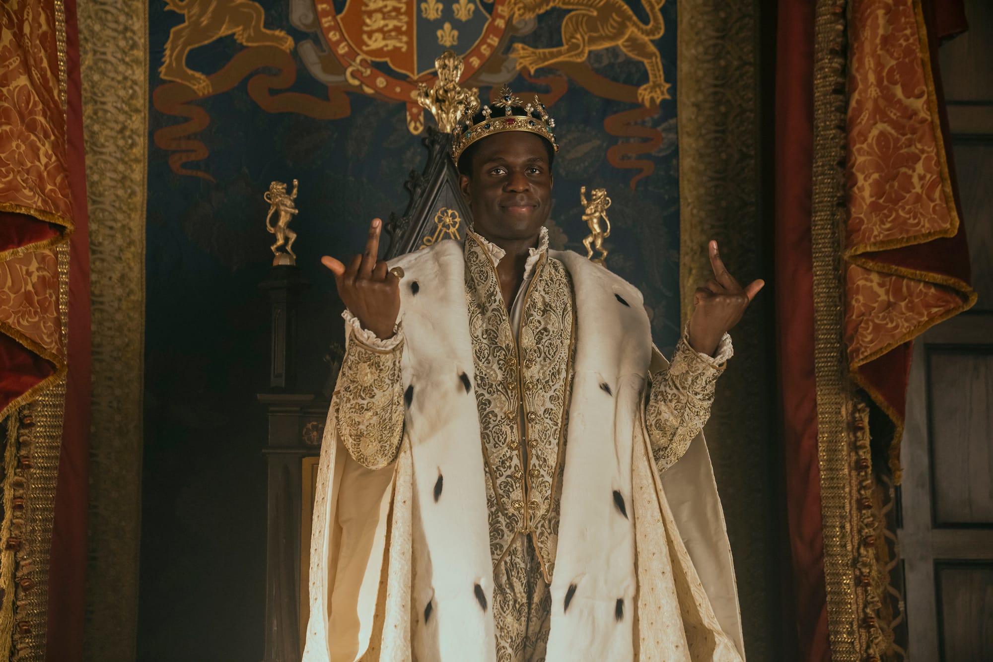 Jordan Peters as King Edward in 'My Lady Jane' Season 1