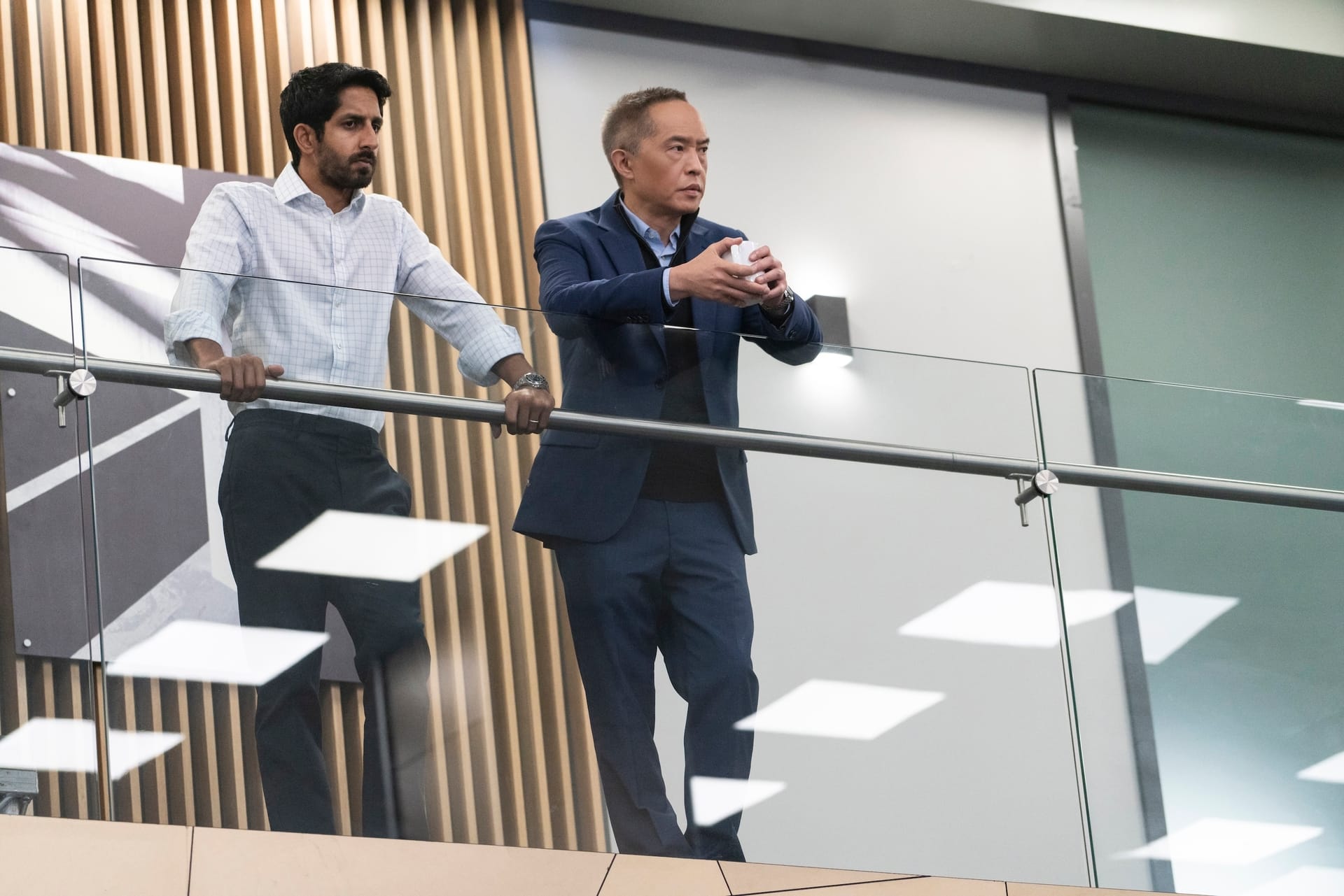 Sagar Radia as Rish and Ken Leung as Eric in 'Industry' Season 3