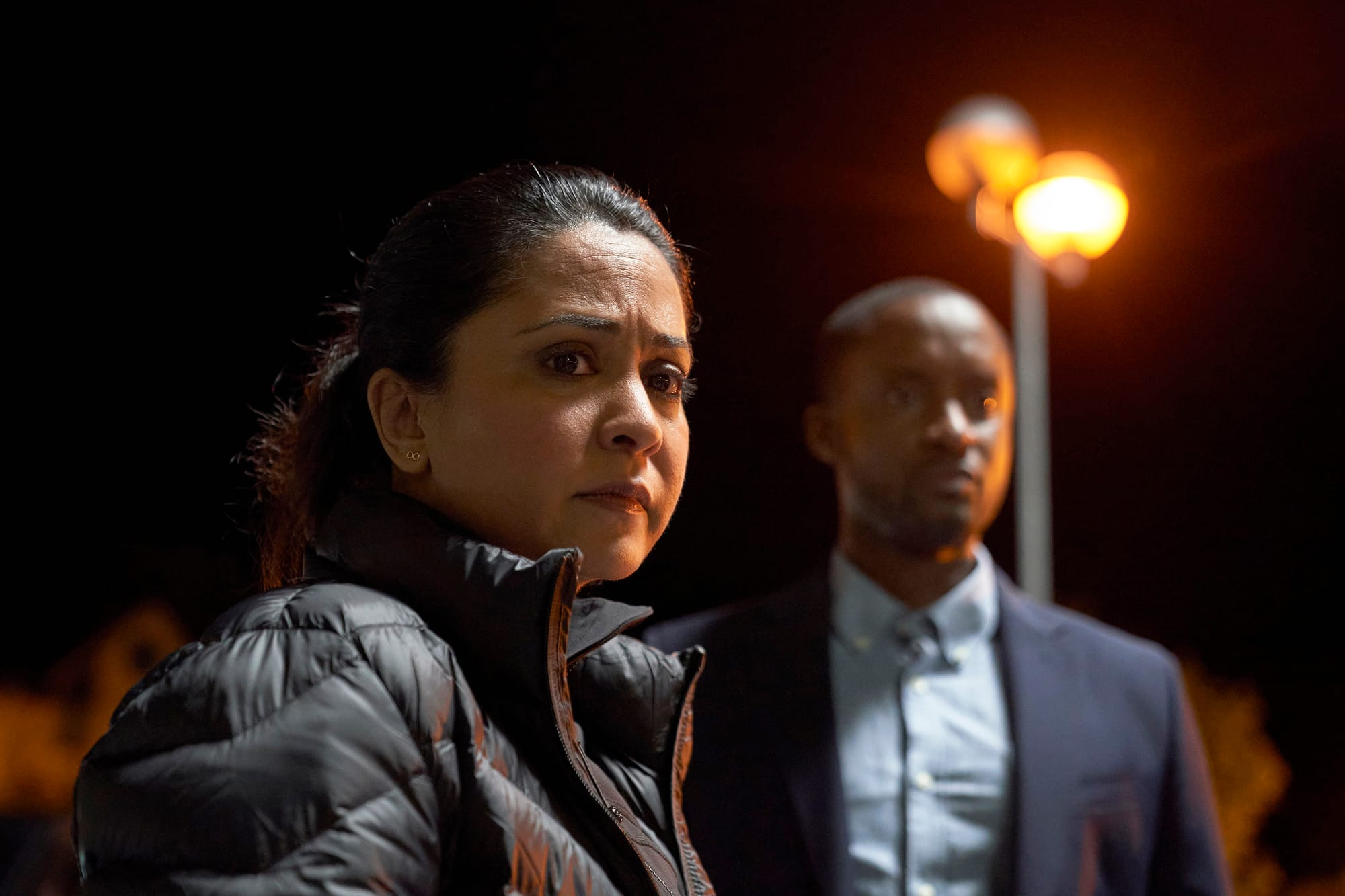 Parminder Nagra as DI Rachita Ray, Peter Bankole as DS Kwesi Edmund in 'D.I. Ray' Season 2