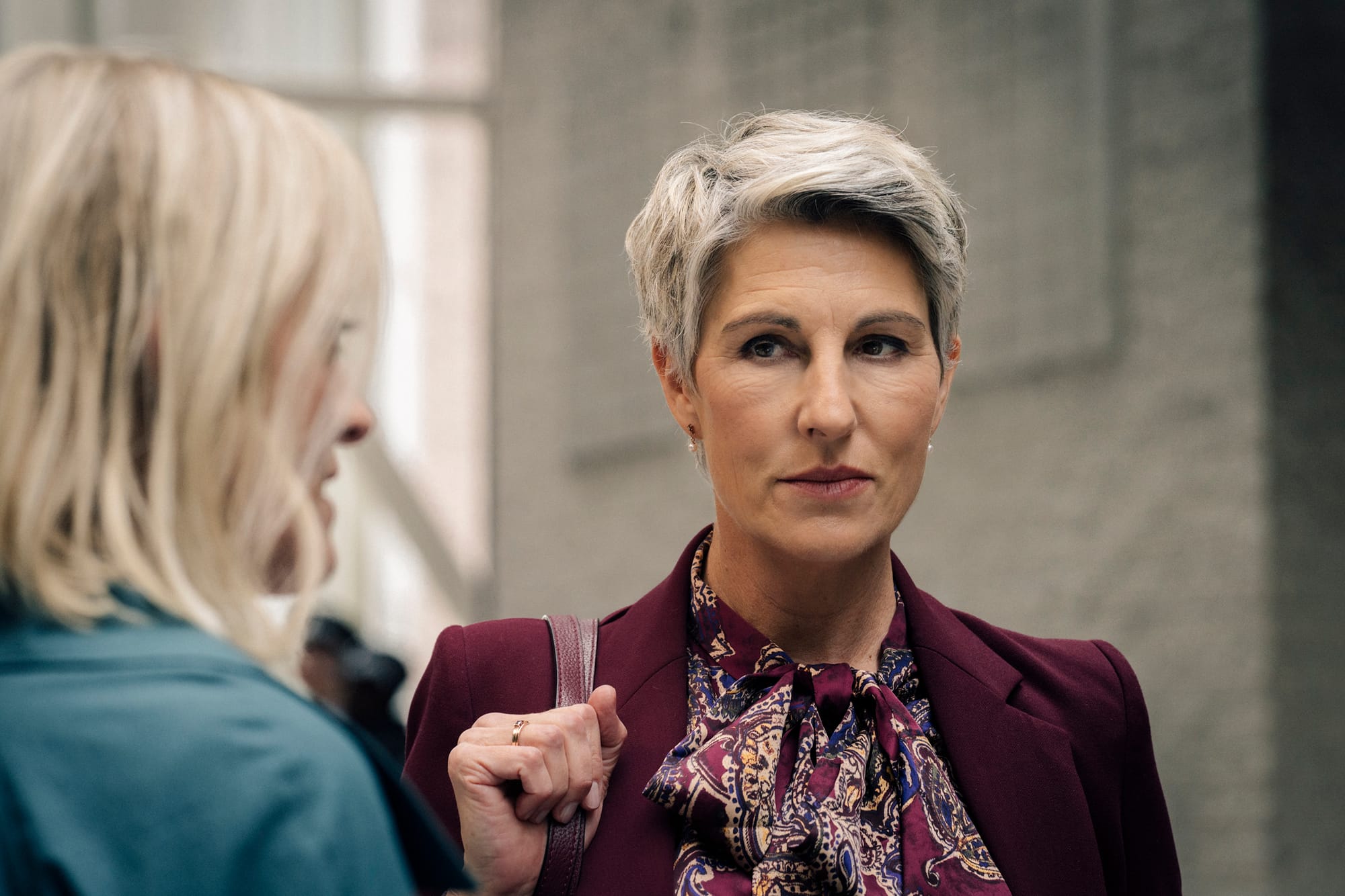 Anne-Marie Duff as Dr Susannah Newman and Tamsin Greig as Natasha Grove in 'Suspect' Season 2