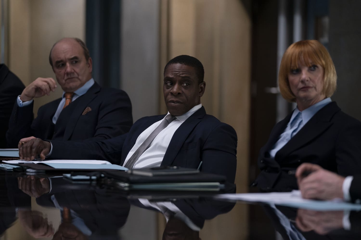 Archie Glover-Morgan (David Craig), Joseph Obasi (Richard Pepple), and Victoria Dalton (Jane Horrocks).