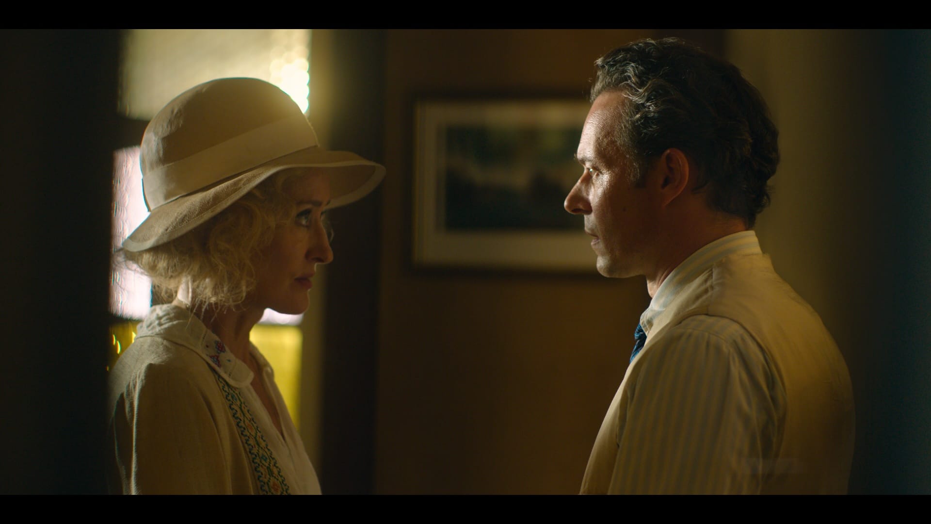 Natascha McElhone as Bella and Giorgio Marchesi as Marco in 'Hotel Portofino' Season 3