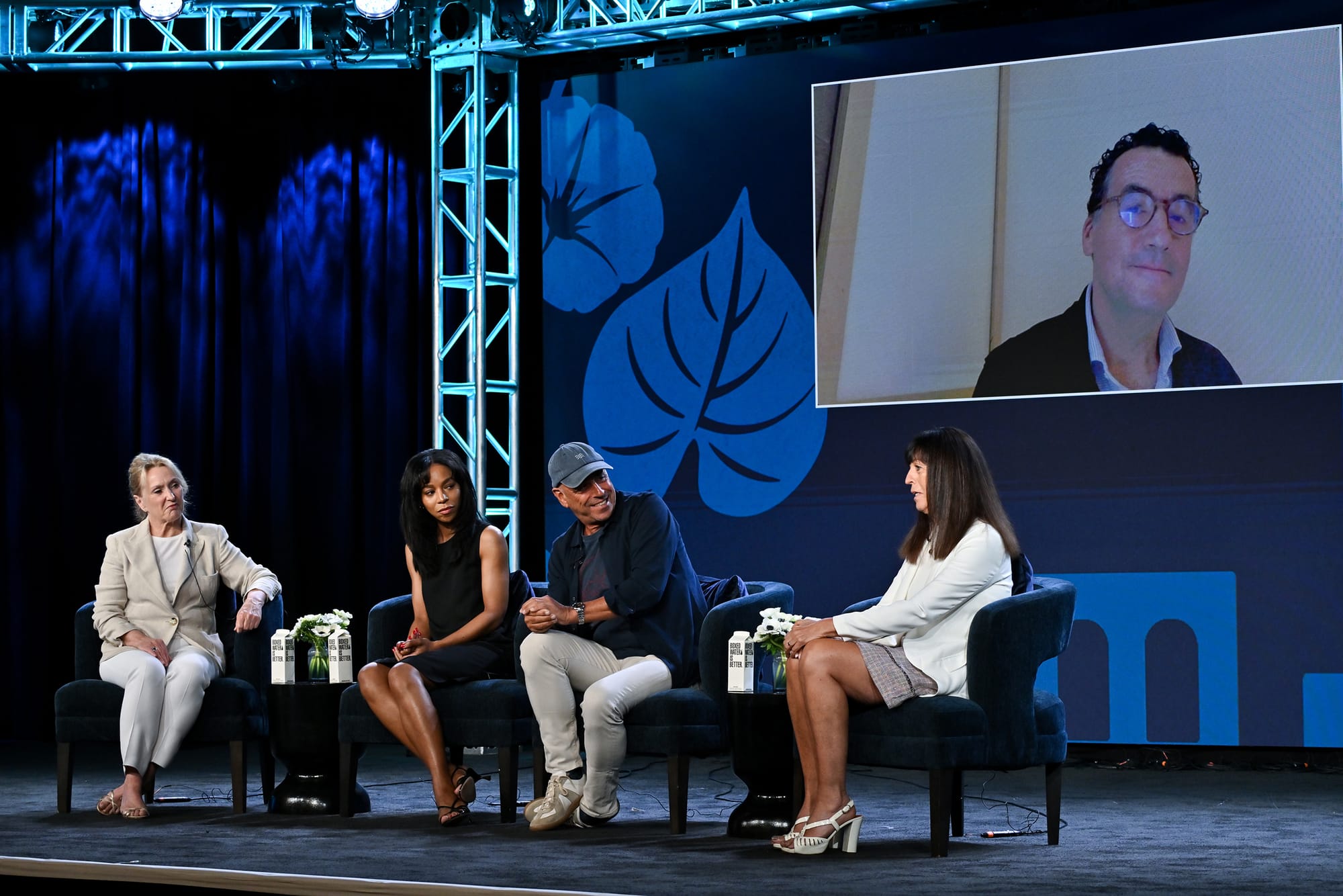 Susanne Simpson, Pippa Bennett-Warner, Tim McMullan, Anthony Horowitz and Jill Green attend The PBS Masterpiece Mystery ‘Moonflower Murders’ Panel.