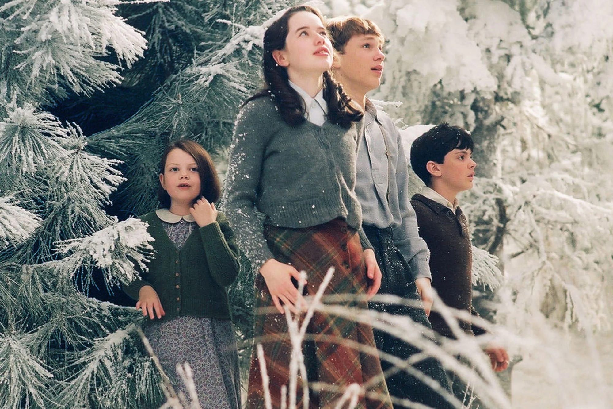 William Moseley, Anna Popplewell, Skandar Keynes and Georgie Henley in the 2005 Disney adaptation of "The Lion, the Witch, and the Wardrobe"