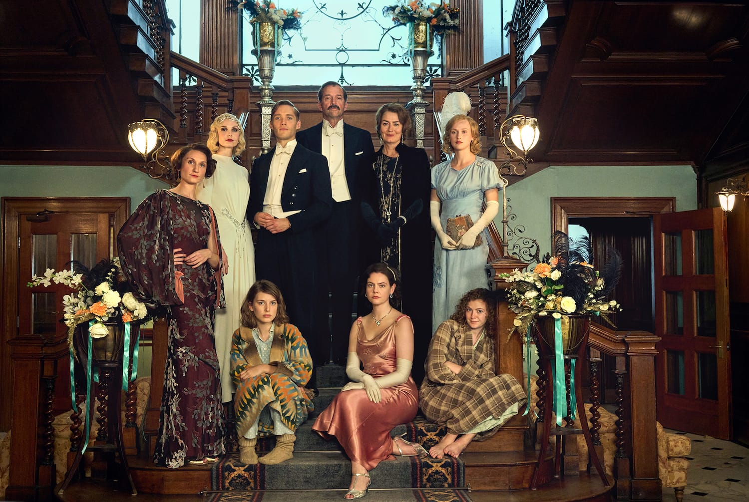Bessie Carter, Joanna Vanderham, Toby Regbo, James Purefoy, Anna Chancellor, Shannon Watson, Zoe Brough, Isobel Jesper Jones, and Orla Hill in "Outrageous"