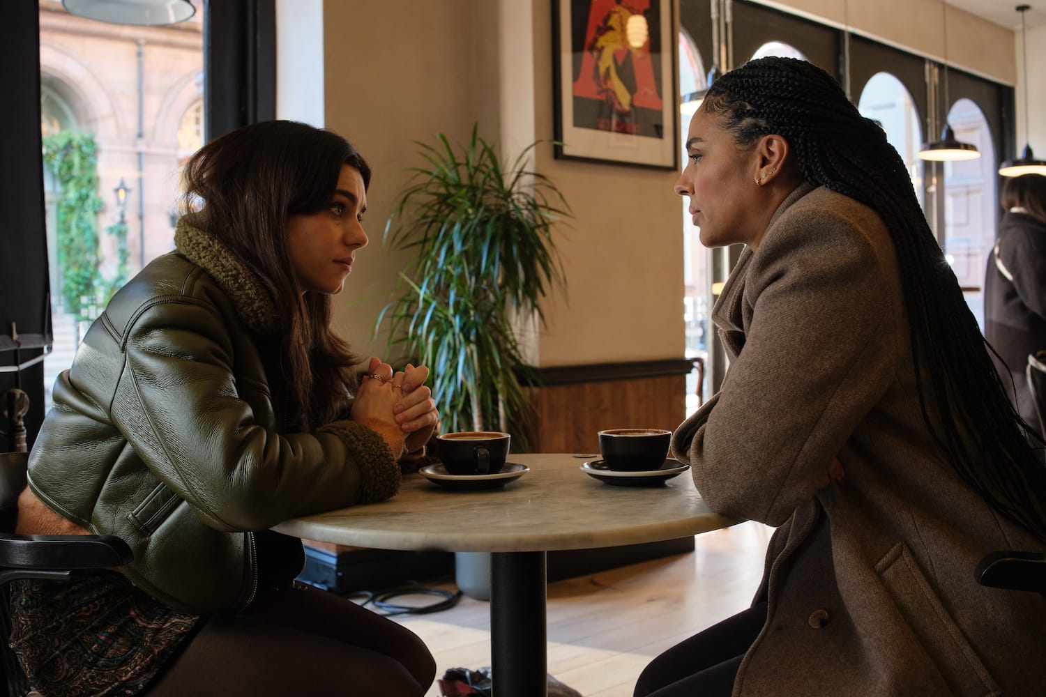 Ellie Sutherland (Holly Cattle) and Francine Bridge (Marsha Thomason).
