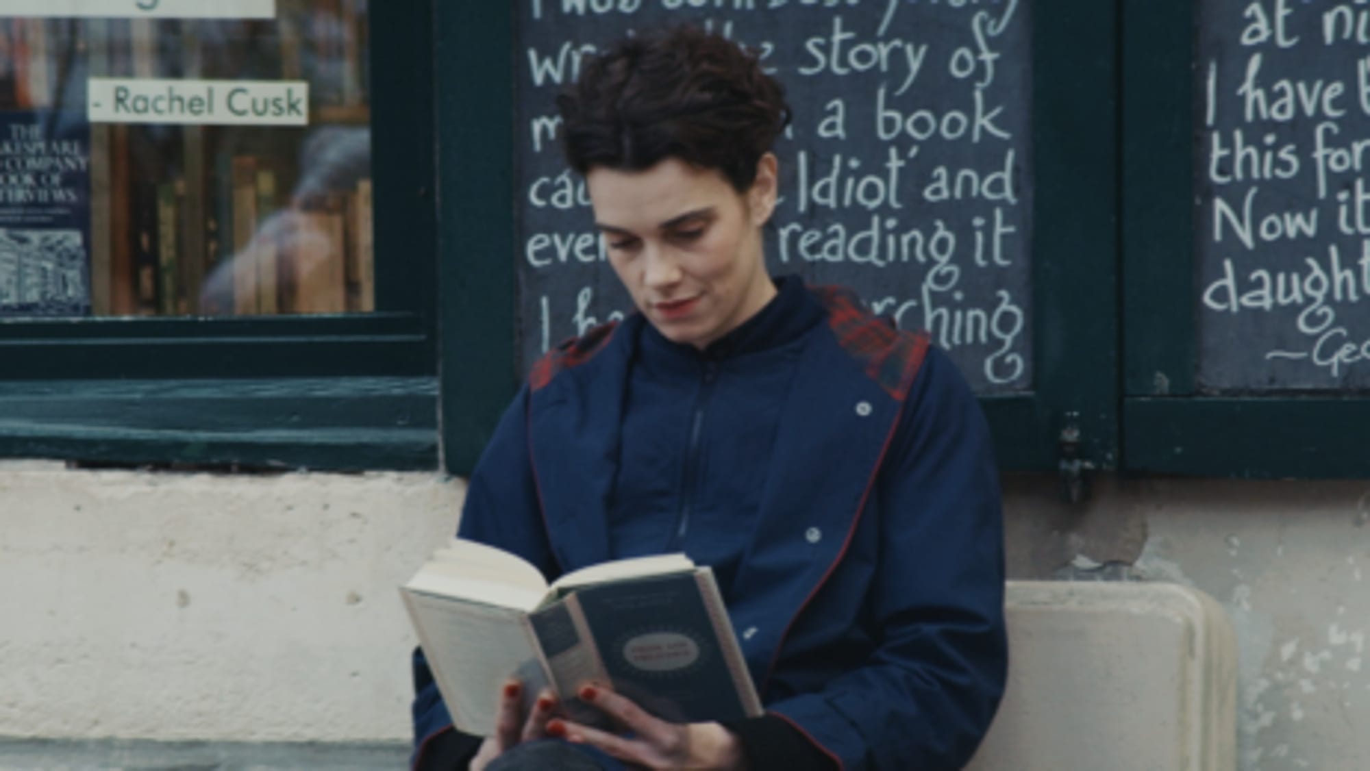 Camille Rutherford as Agathe, happily ruining her life by reading Jane Austen in 'Jane Austen Wrecked My Life'