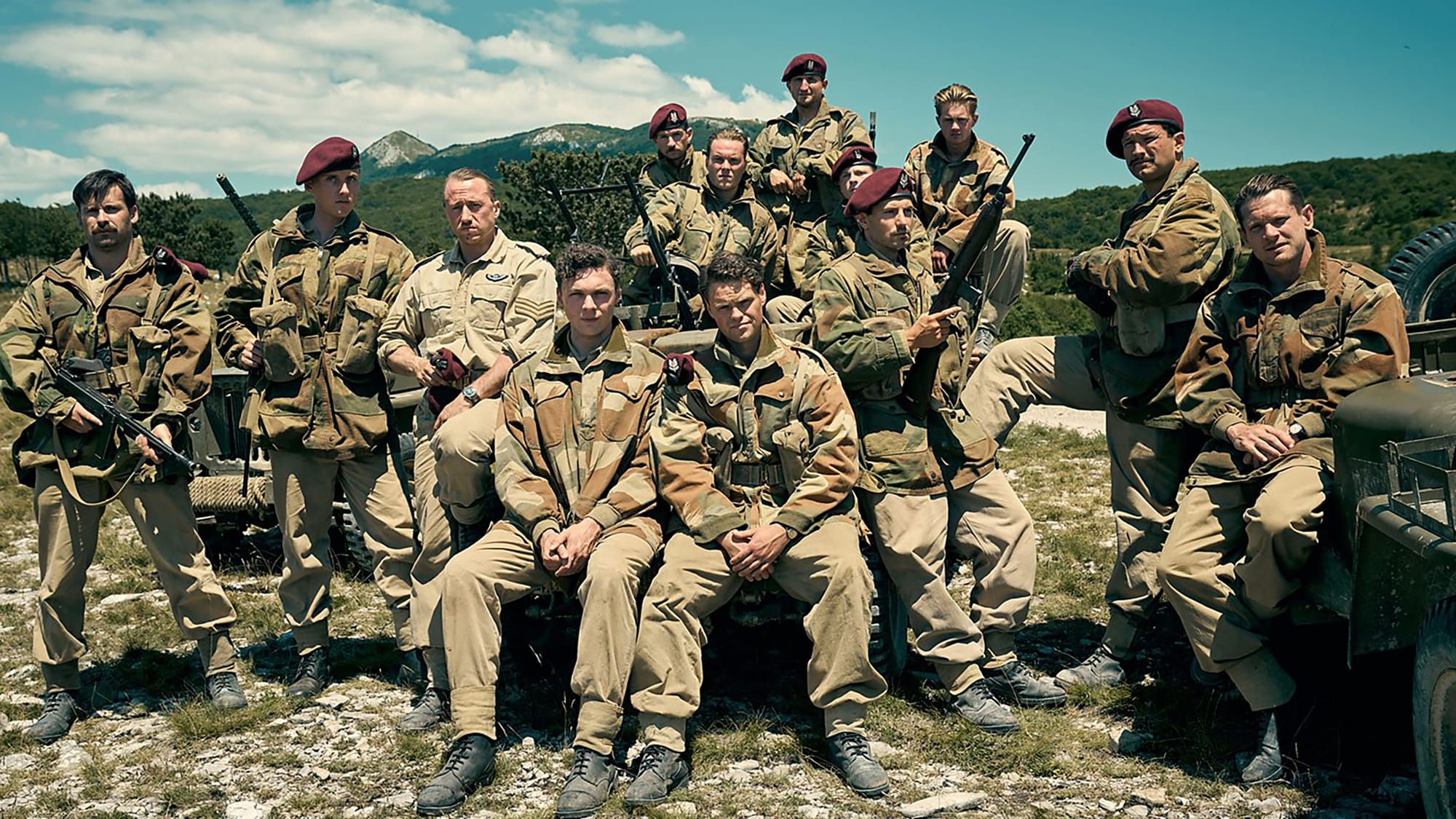 The cast of 'Rogue Heroes' Season 2: Mark Rowley as Jock McDiarmid, Jacob McCarthy as Johnny Copper, Theo Barklem-Biggs as Reg Seekings, Stuart Thompson as Anthony Greville-Bell, Bobby Schofield as Dave Kershaw, Jacob Ifan as Pat Riley, Corin Silva as Jim Almonds, Jack O’Connell as Paddy Mayne and Stuart Campbell as Bill Fraser.