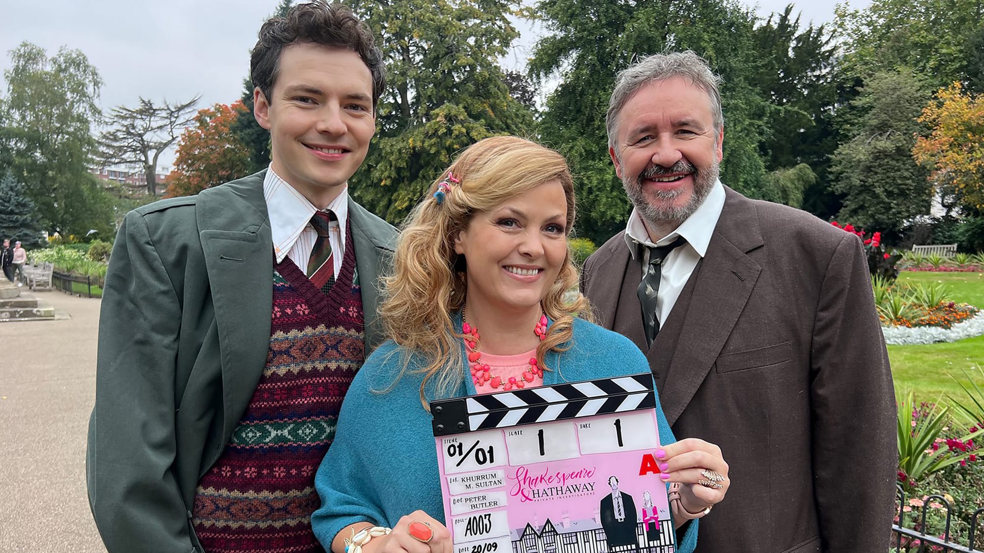 Patrick Walshe McBride as Sebastian Brudenell, Jo Joyner as Luella Shakespeare, and Mark Benton as Frank Hathaway mark the start of filming for 'Shakespeare & Hathaway: Private Investigators'