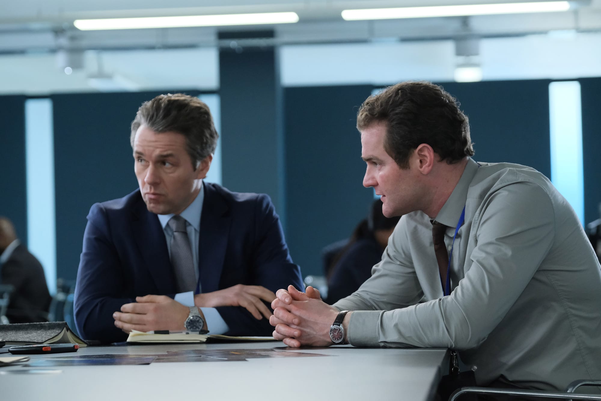 Mark Stanley as Thom, Julian Ovenden as new boss John Francis in 'Trigger Point' Season 2