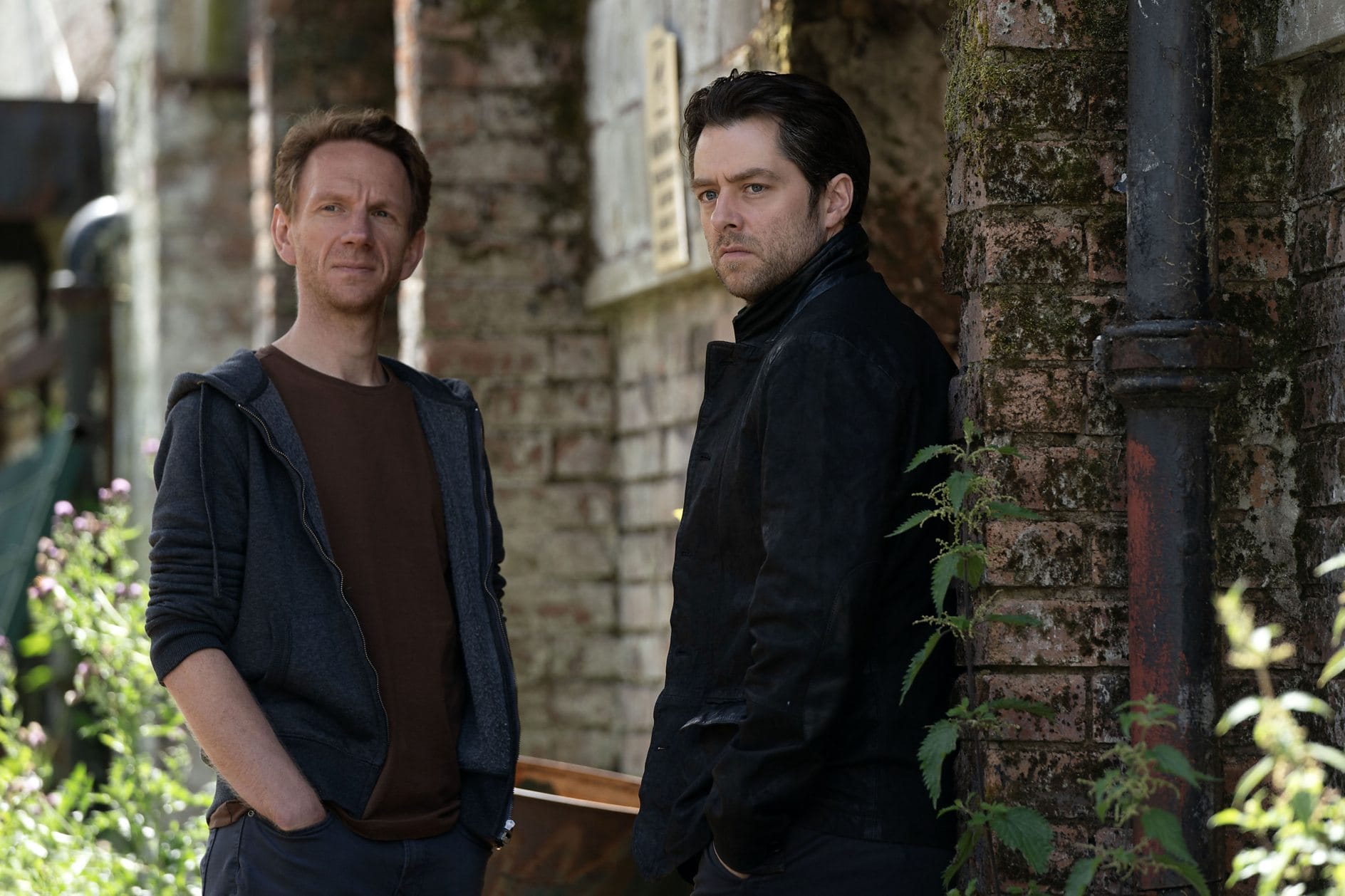 Brian Ferguson as Michael and Richard Rankin as John Rebus in 'Rebus'