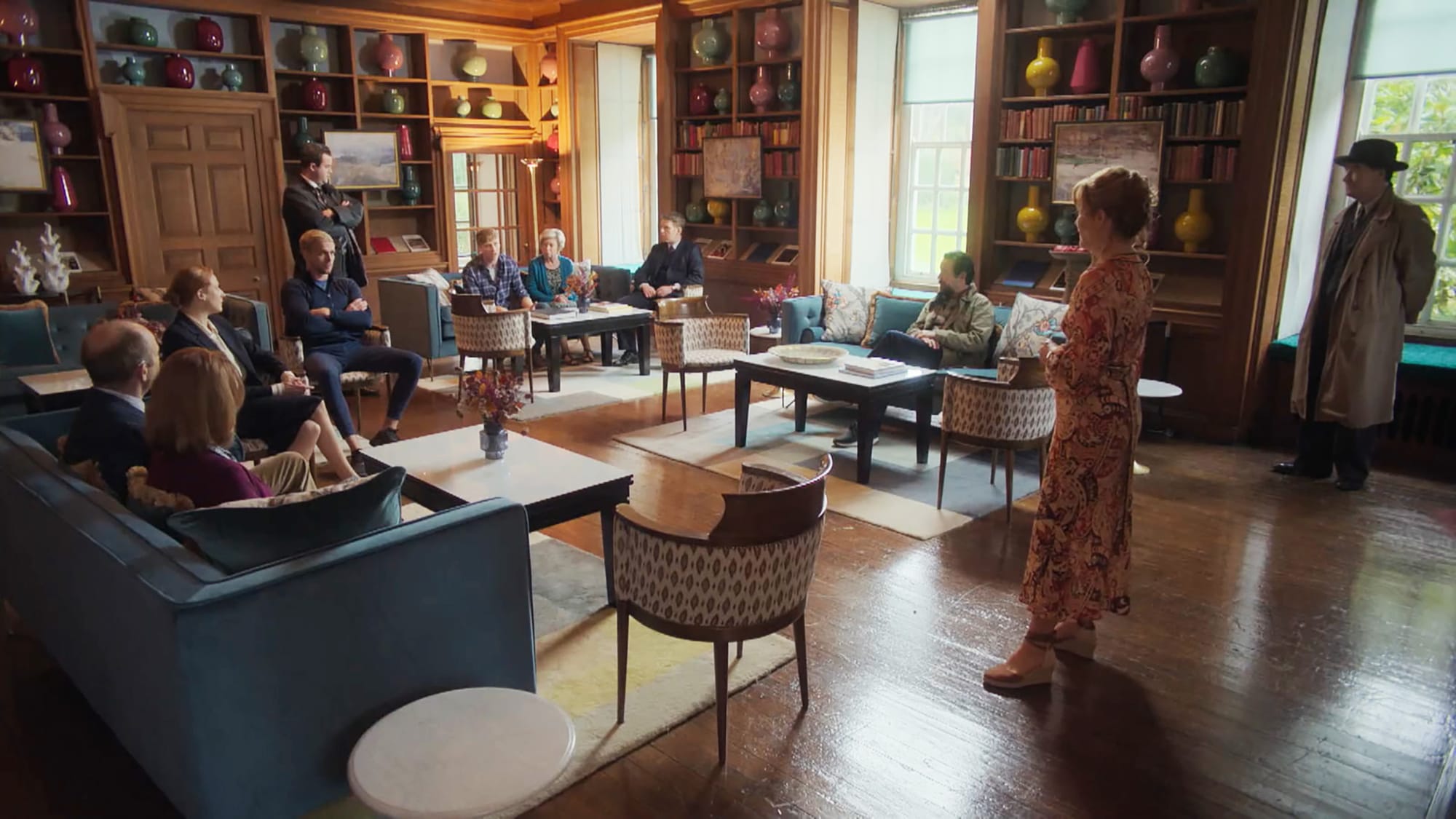 The cast convenes for the finale of 'Moonflower Murders'