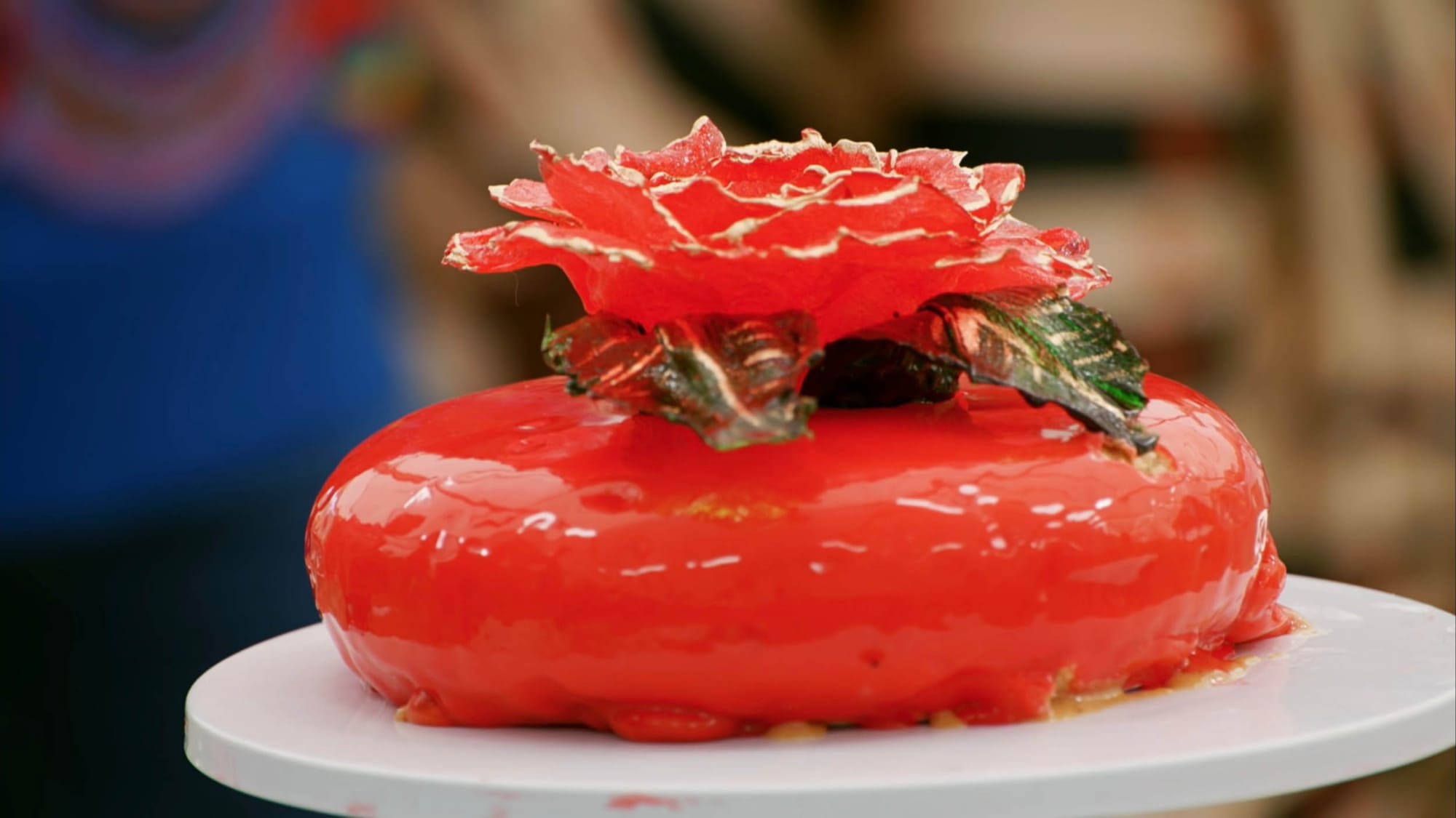 Georgie’s ‘Glass Rose Mirror’ Cake Showstopper from 'The Great British Baking Show's Season 15 Caramel Week