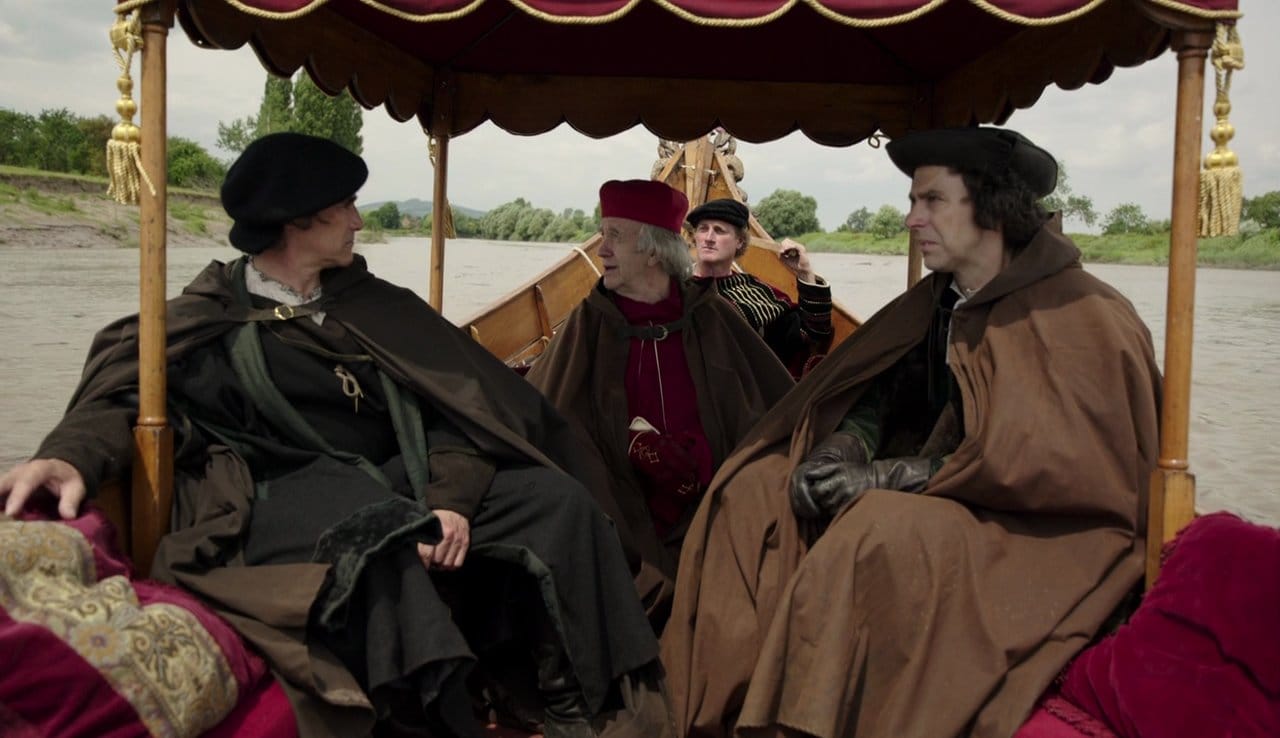 Mark Rylance and Cromwell, Jonathan Pryce as Wosley in 'Wolf Hall' Season 1