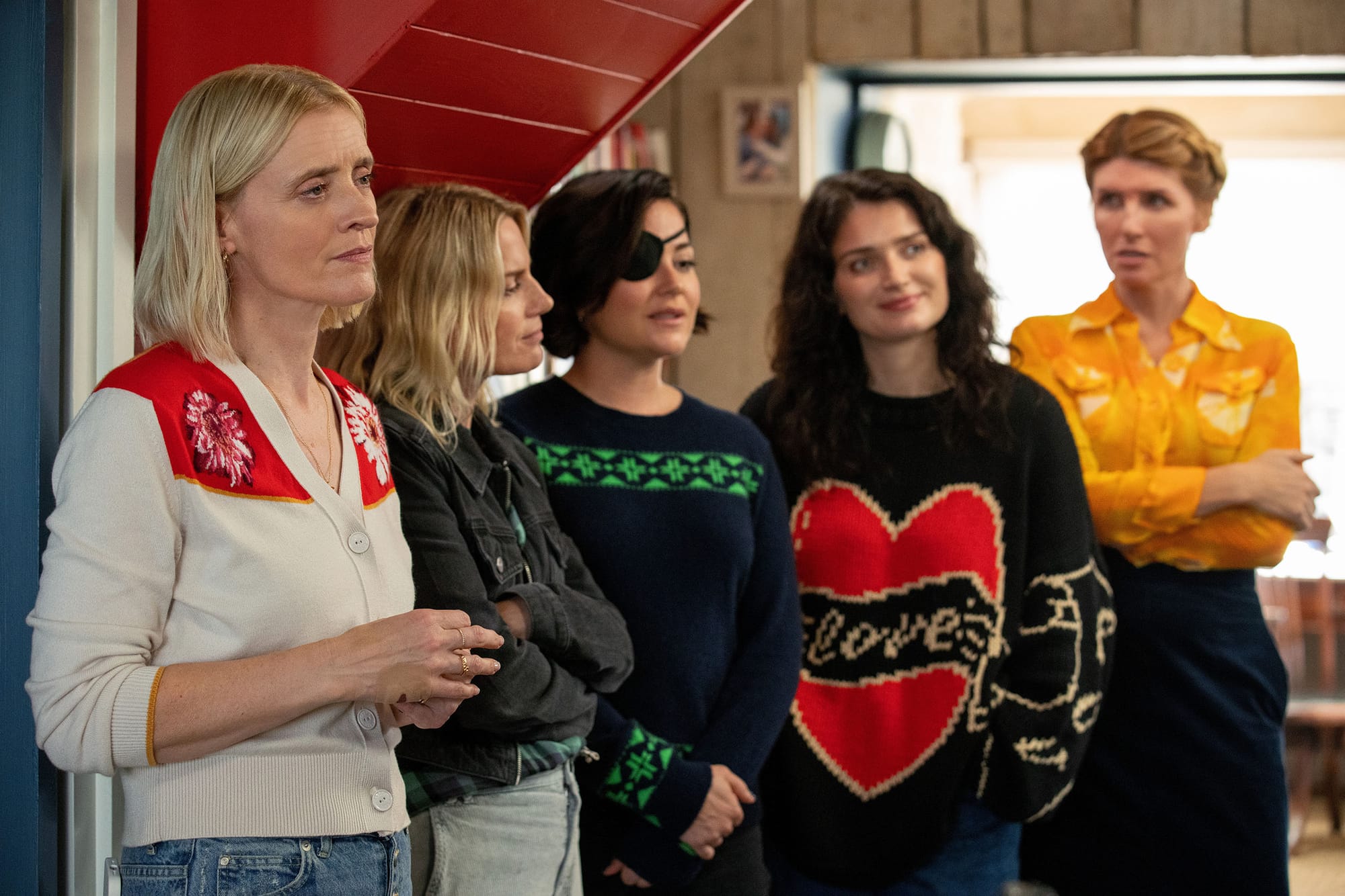 Anne-Marie Duff, Eva Birthistle, Sarah Greene, Eve Hewson, and Sharon Horgan in 'Bad Sisters'