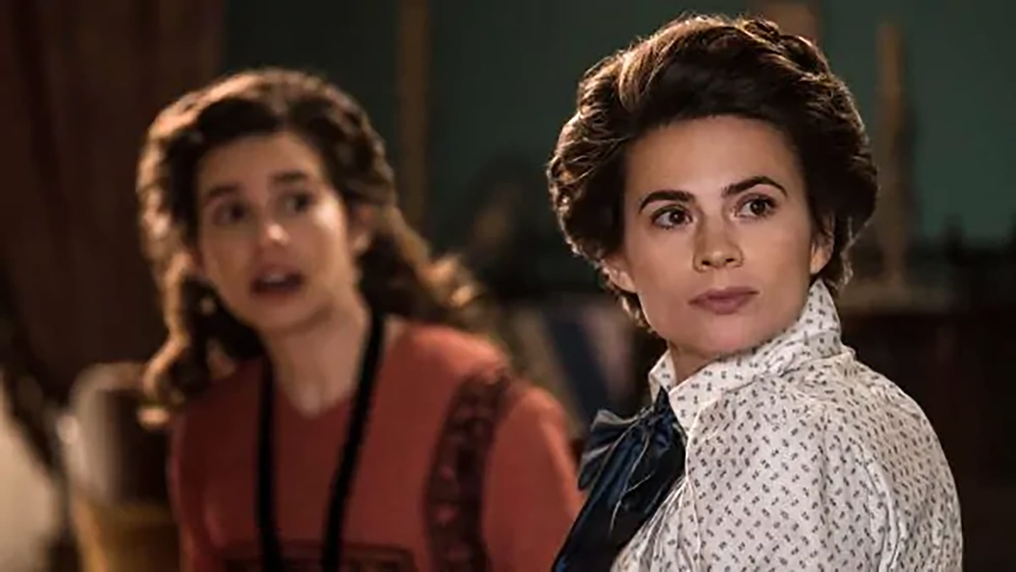 Hayley Atwell as Margaret Schlegel and Philippa Coulthard as Helen Schlegel in 'Howards End'